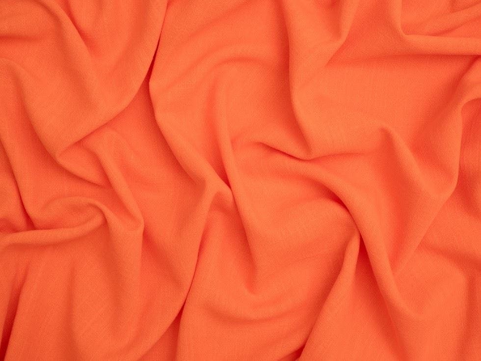 Minerva Core Range Orange Minerva Soft Viscose Linen Blend Fabric - Plain Design Dressmaking Fabric, 132 Cm / 52" Wide - Per Metre