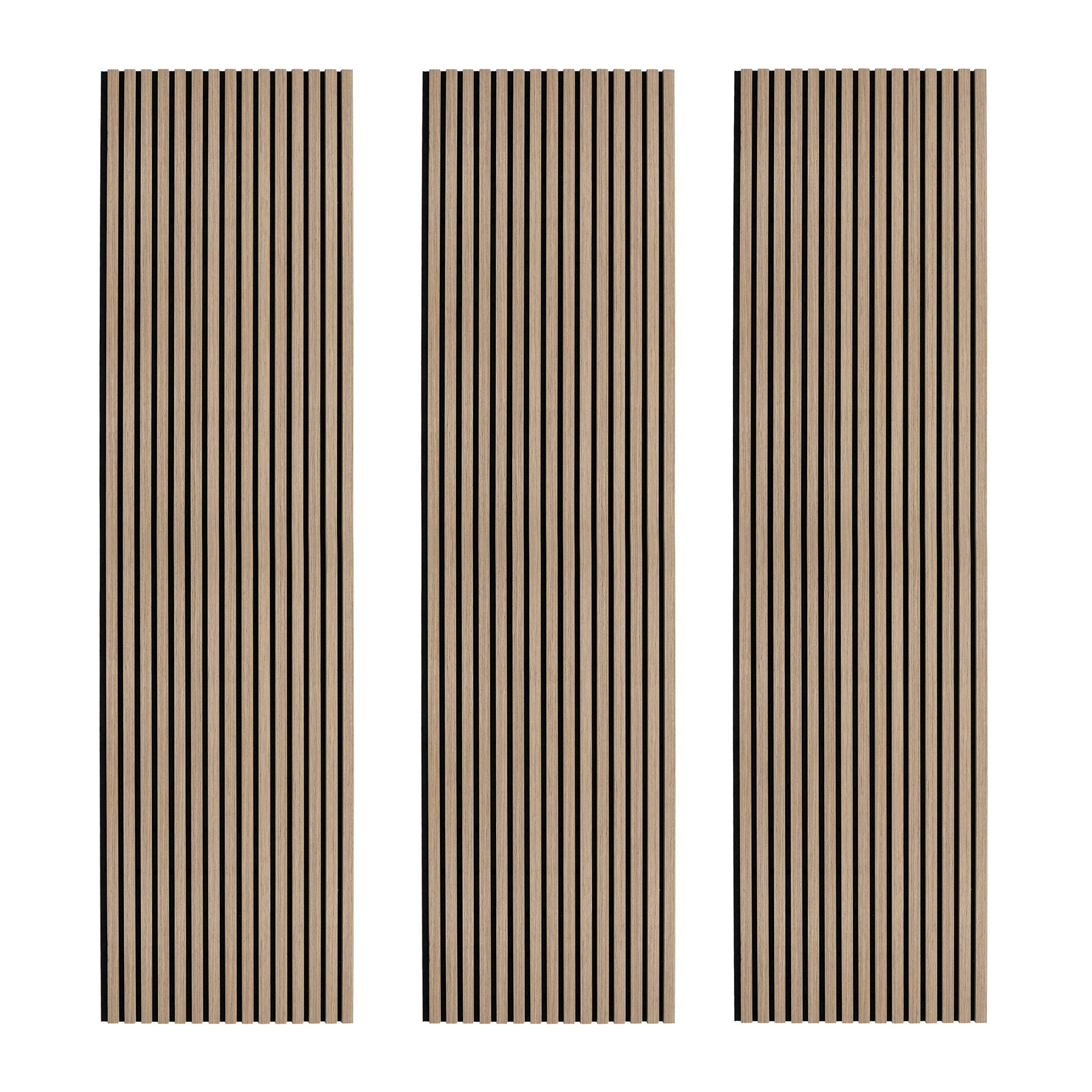 Monstershop Light Acoustic Slat Wall Panels X 3 - Walnut