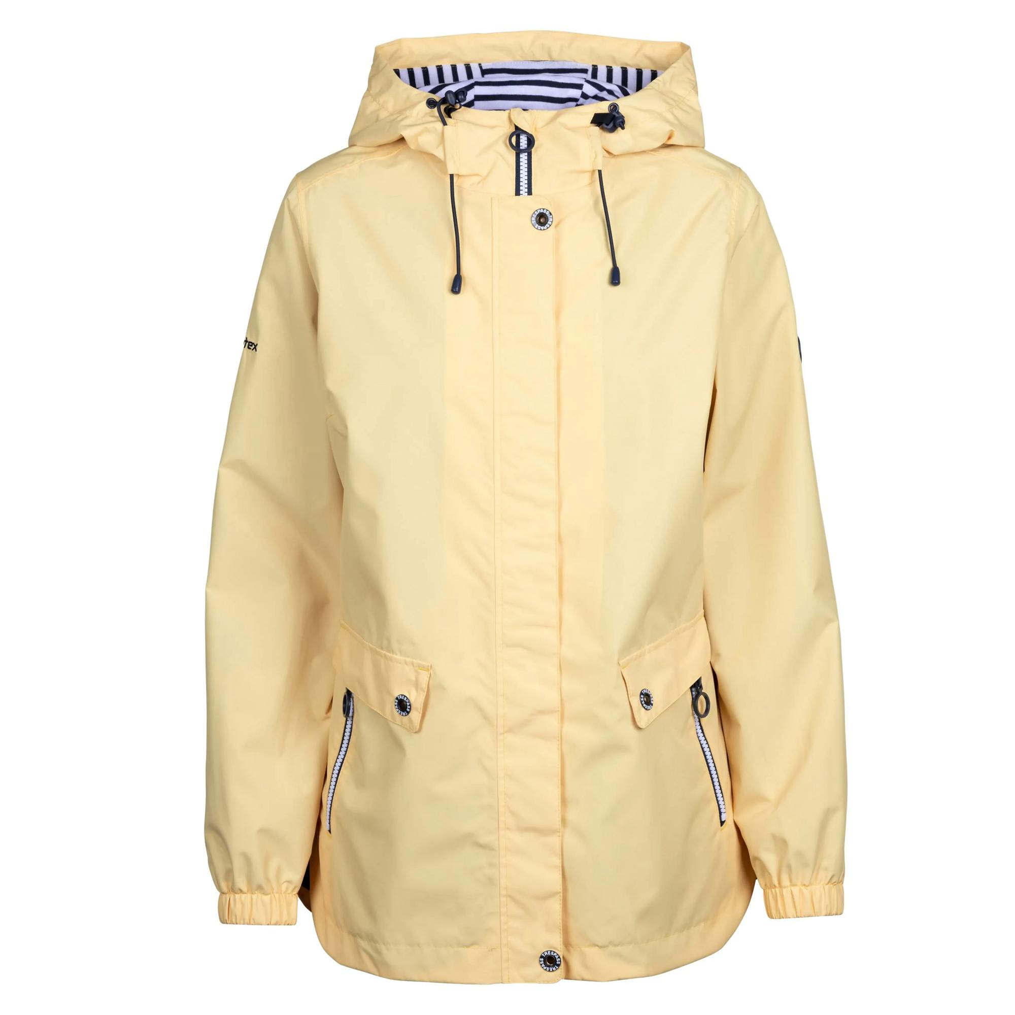Trespass Women's Flourish Waterproof Jacket - Pale Maize - Xs - Pale Maize - 100% Polyester