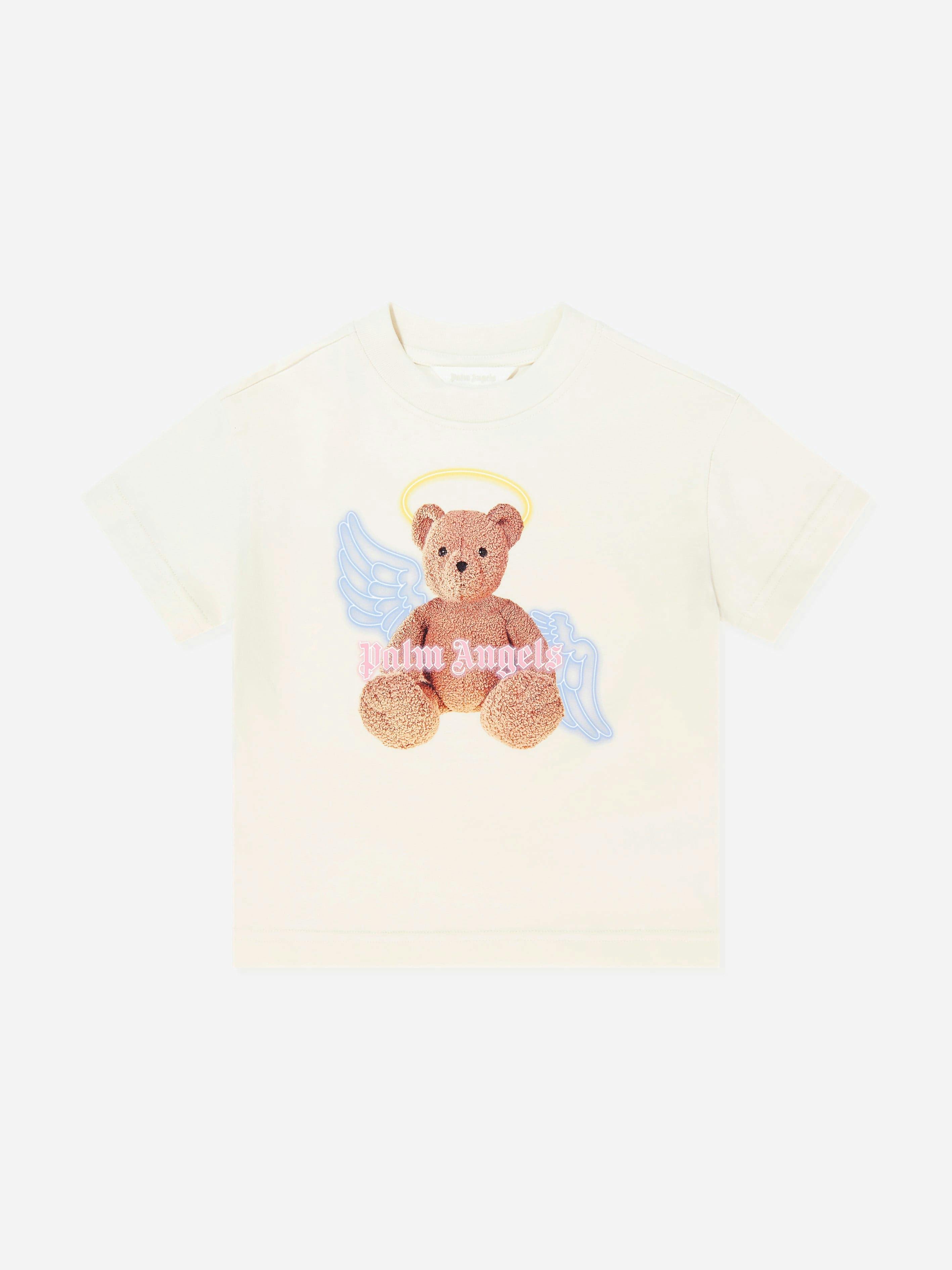 Palm Angels Girls Ivory Bear Angel T-Shirt In - 10 Yrs