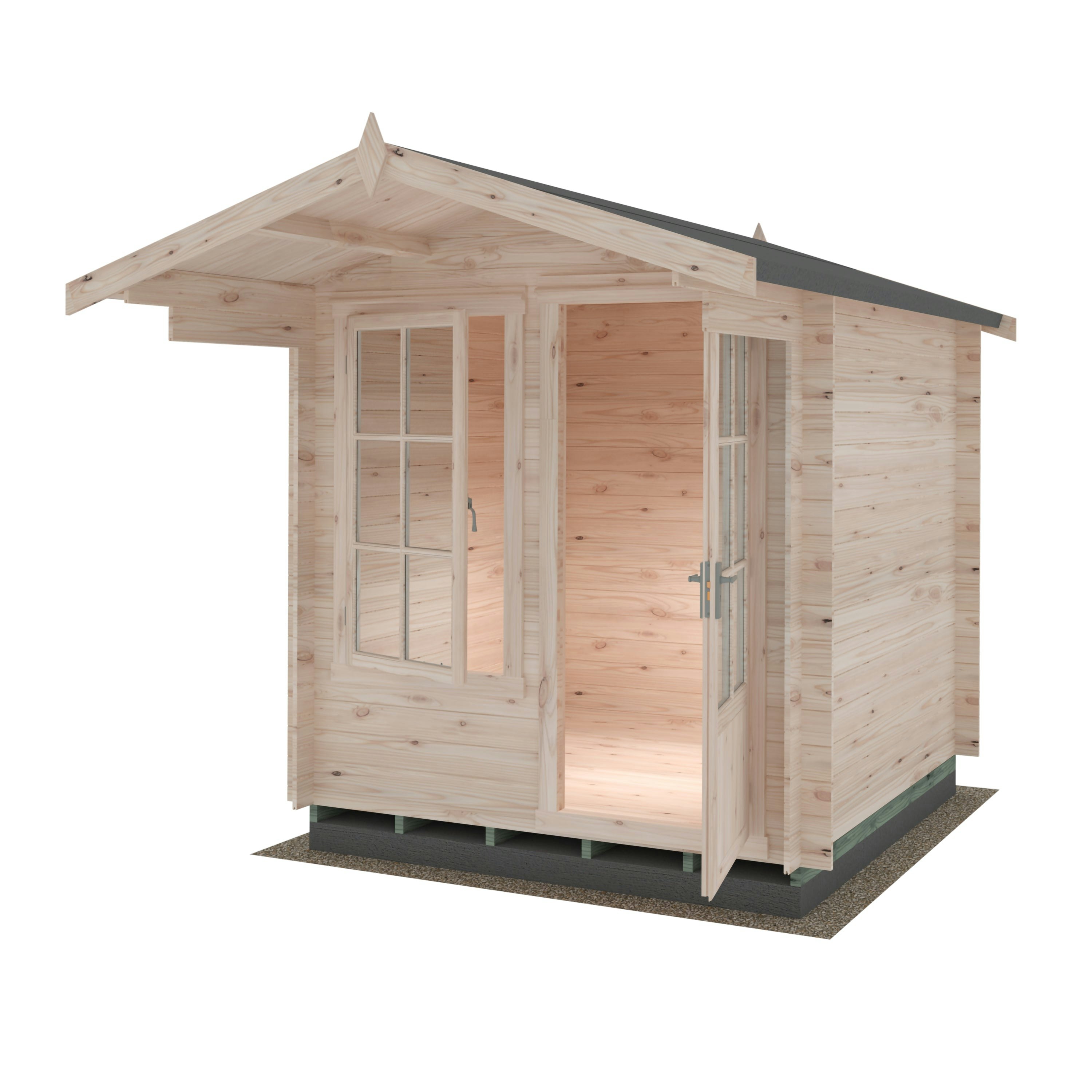 Rackhams Grey Crinan 7X7 Log Cabin 19Mm Interlock Cladding