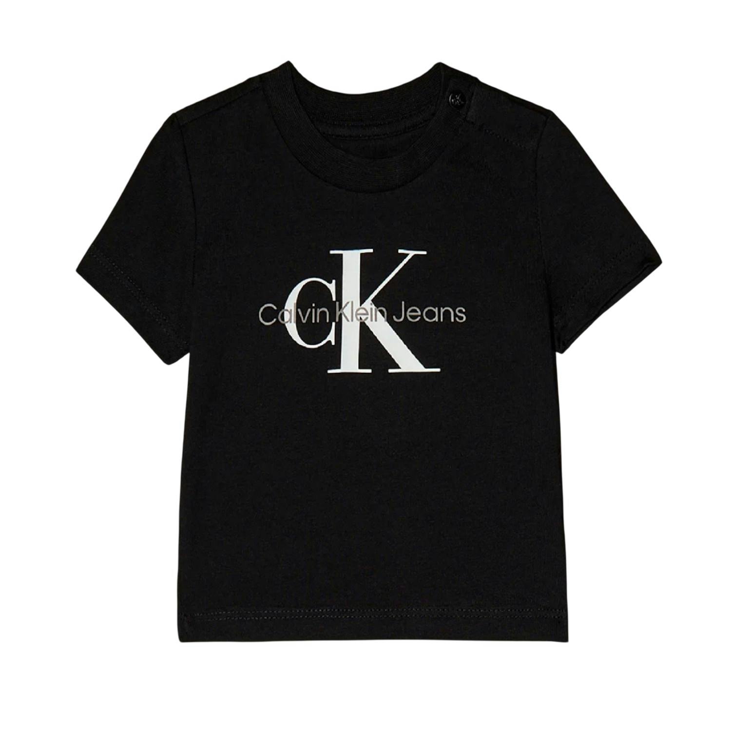 Calvin Klein Black Baby Monogram Regular T-Shirt - 12 Months - 100% Mixed