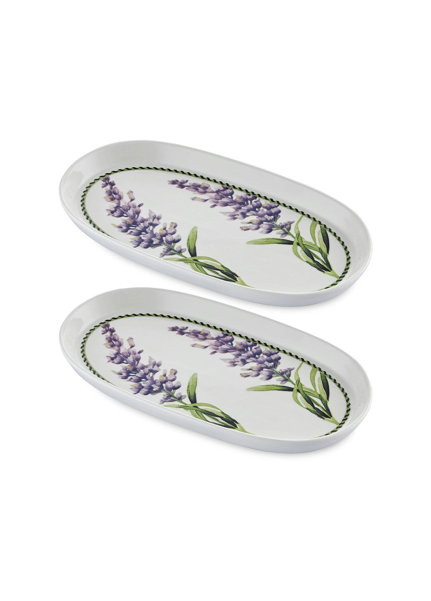 Rackhams Green/Purple/Lavender Provence Collection Oval Serving Platter, Set Of 2 (29 X 16 Cm)