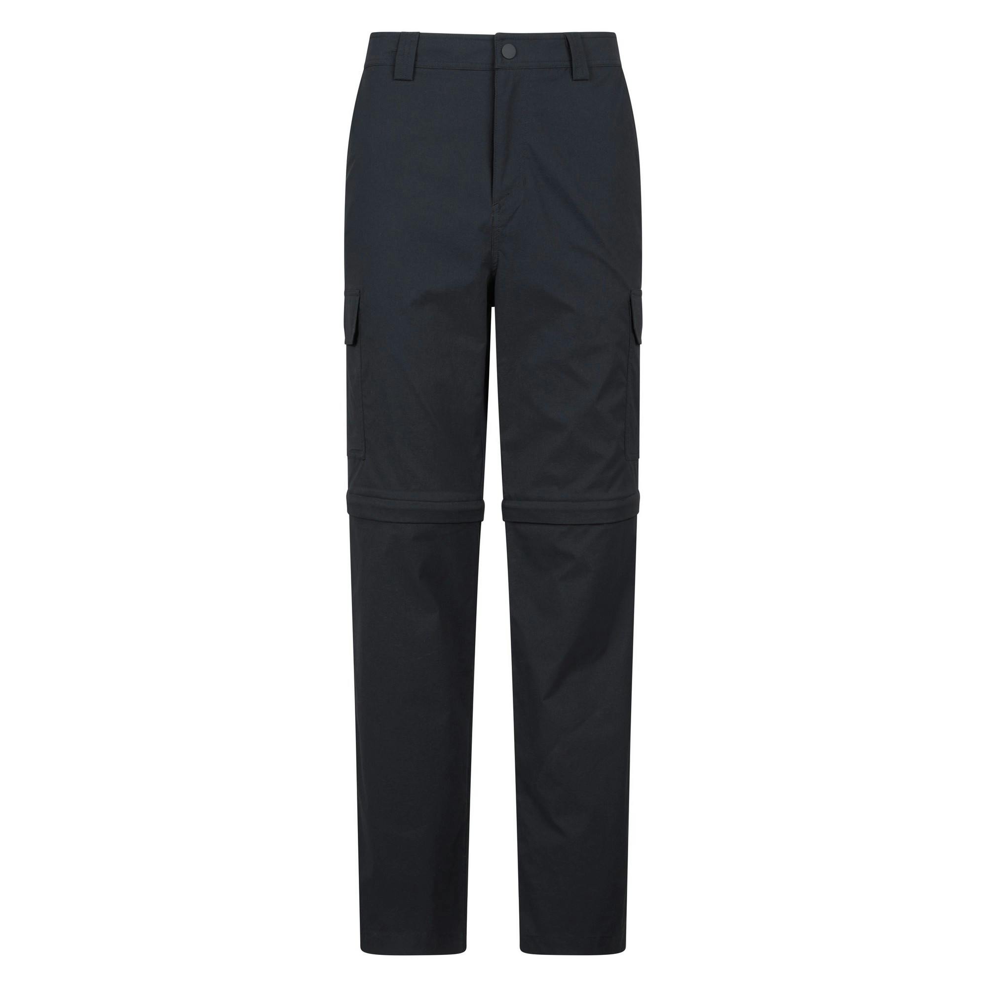 Mountain Warehouse Men's Black Delta Stretch Zip-Off Regular Cargo Trousers - 36R - 95% Polyamide/5% Elastane