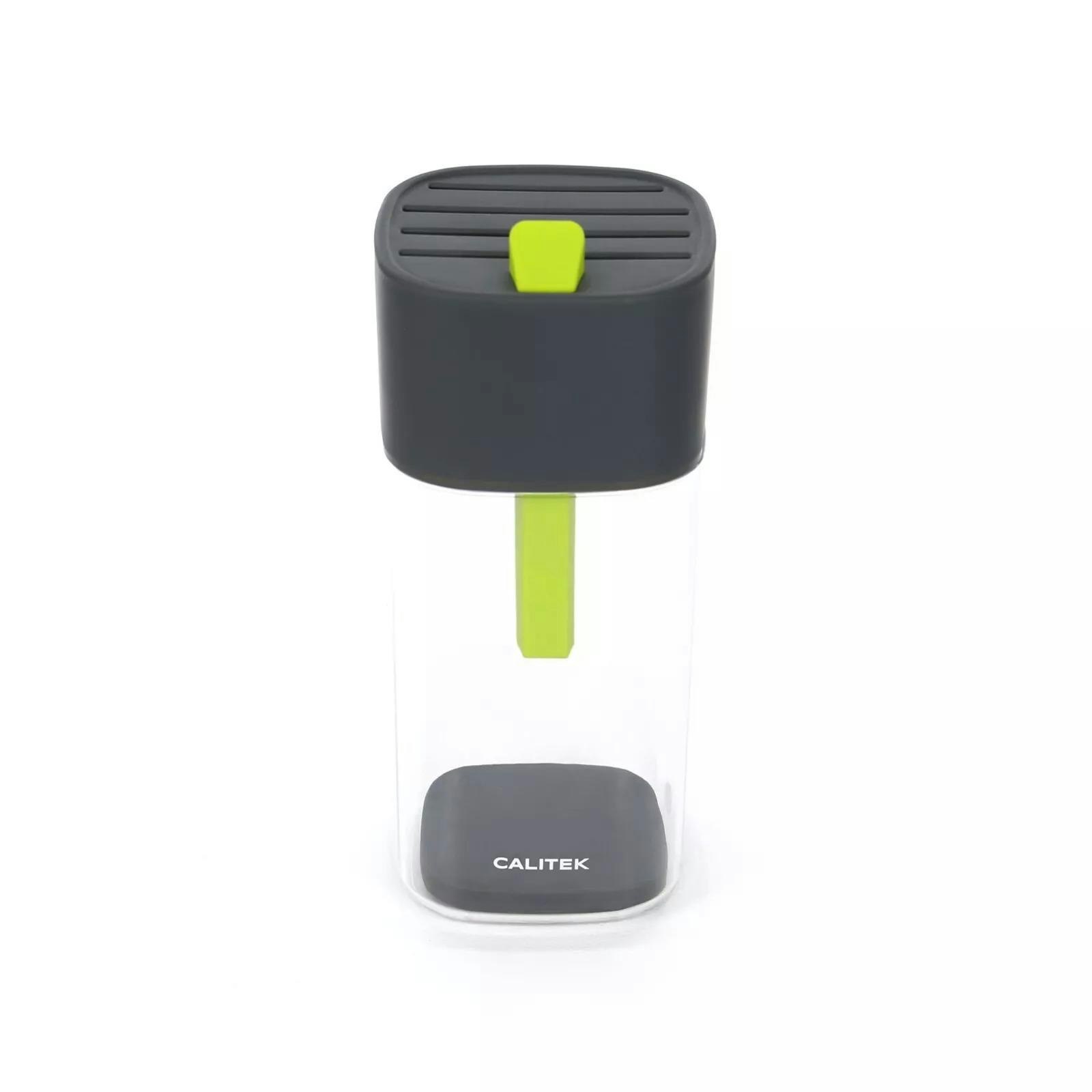 Rackhams Grey Knife Block Universal Kitchen Knife Holder Rack With Sharpener - 1 - Plastic