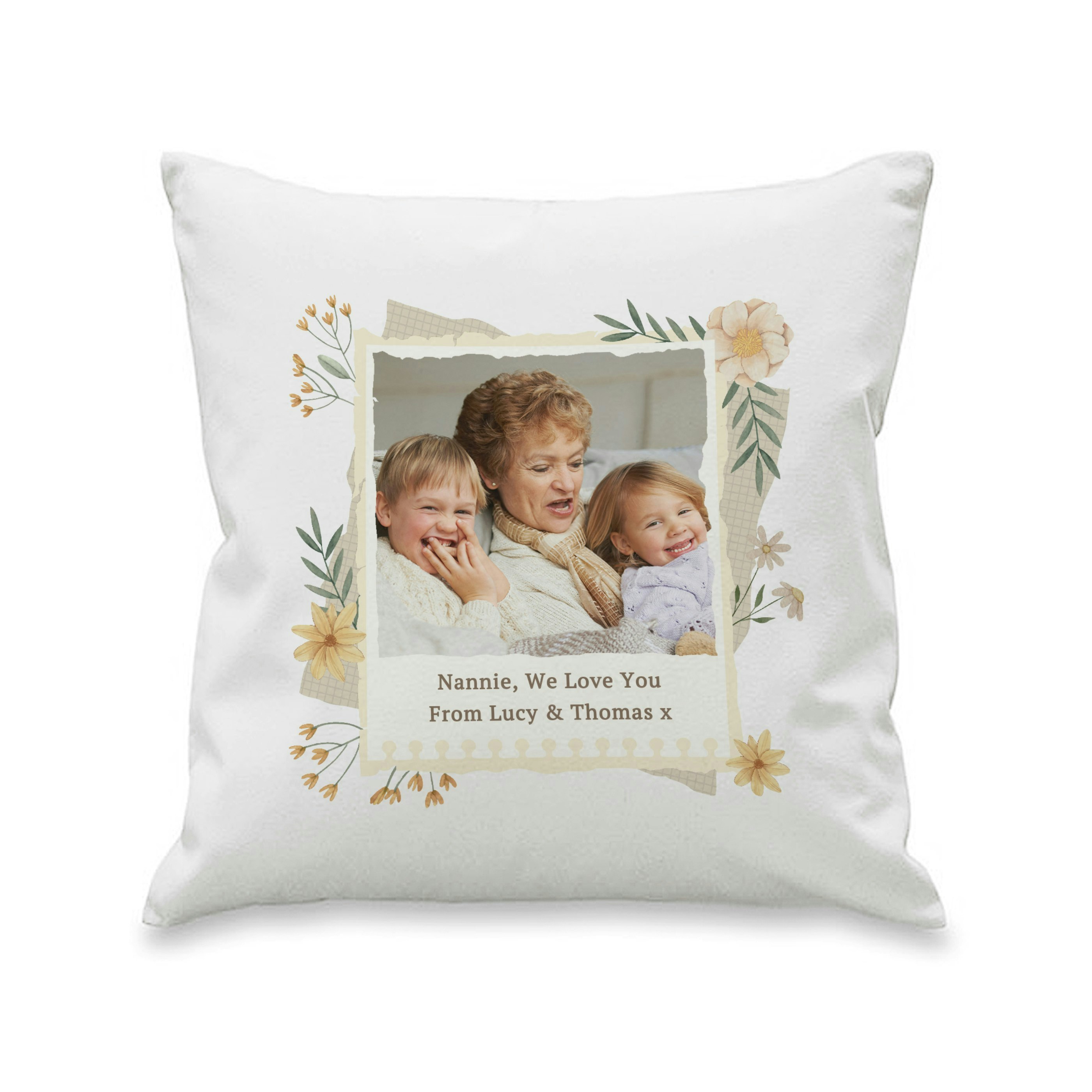 Rackhams Personalised Wild Flowers Photo Upload Cushion