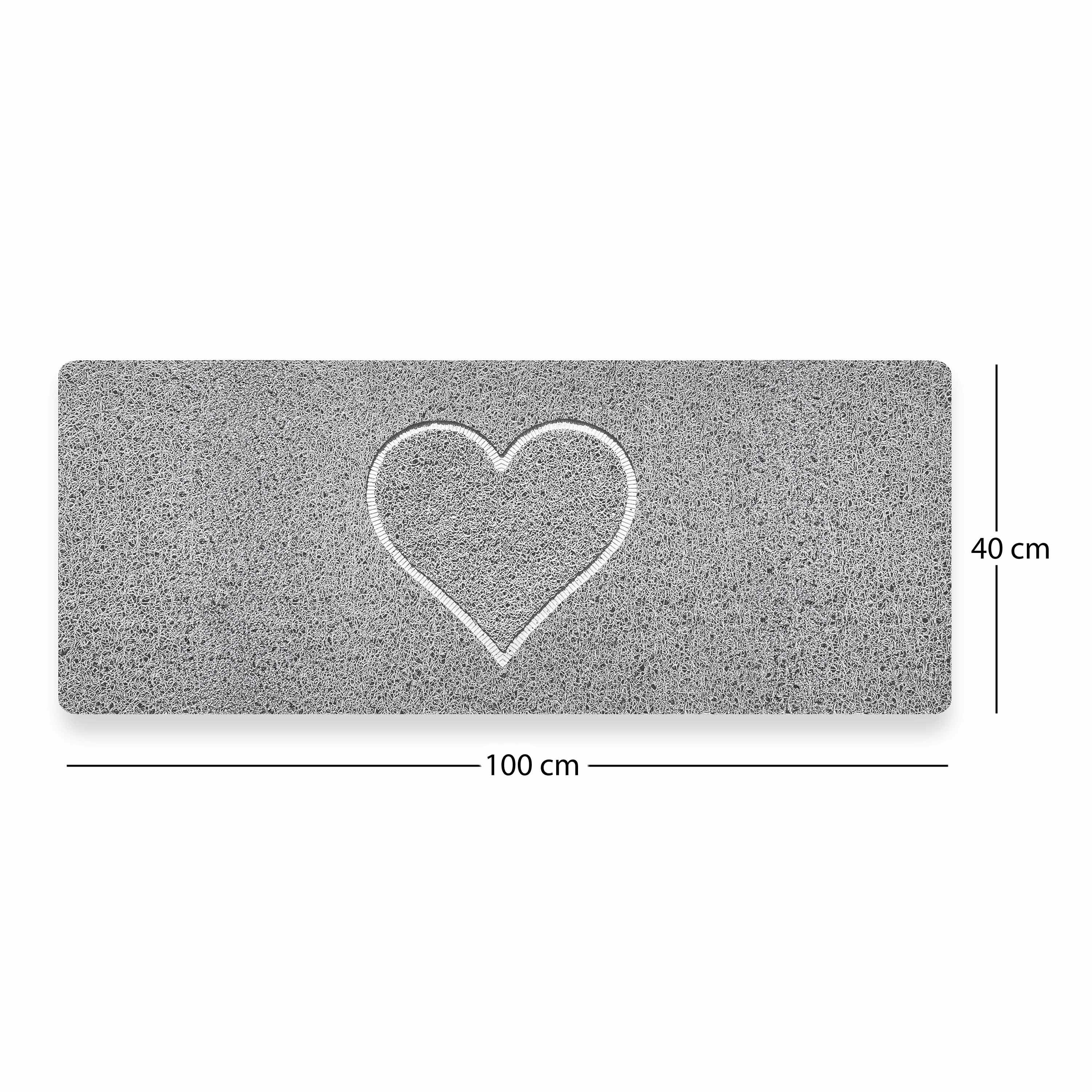 Nicoman Embossed Spaghetti Loofah Anti Slip Shower Mat - Heart - Rectangular 100X40cm