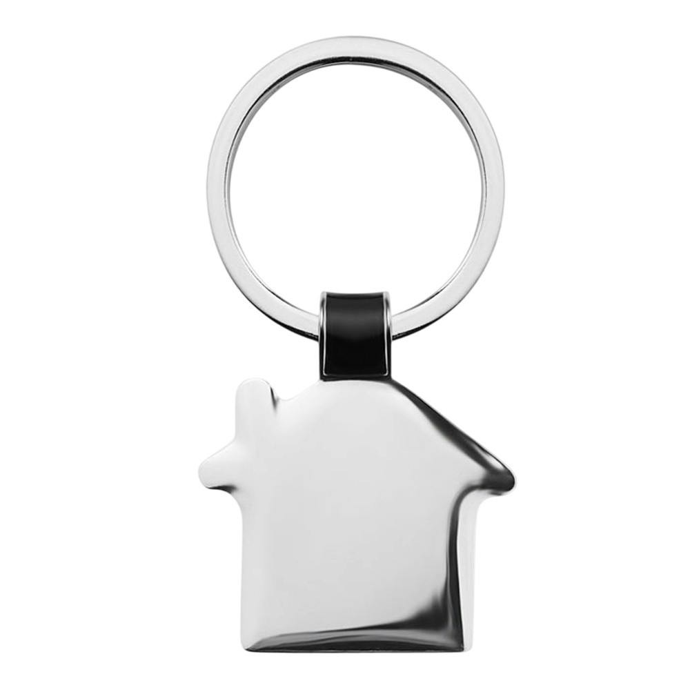 Midocean Black/Silver Housy House Keyring - One Size