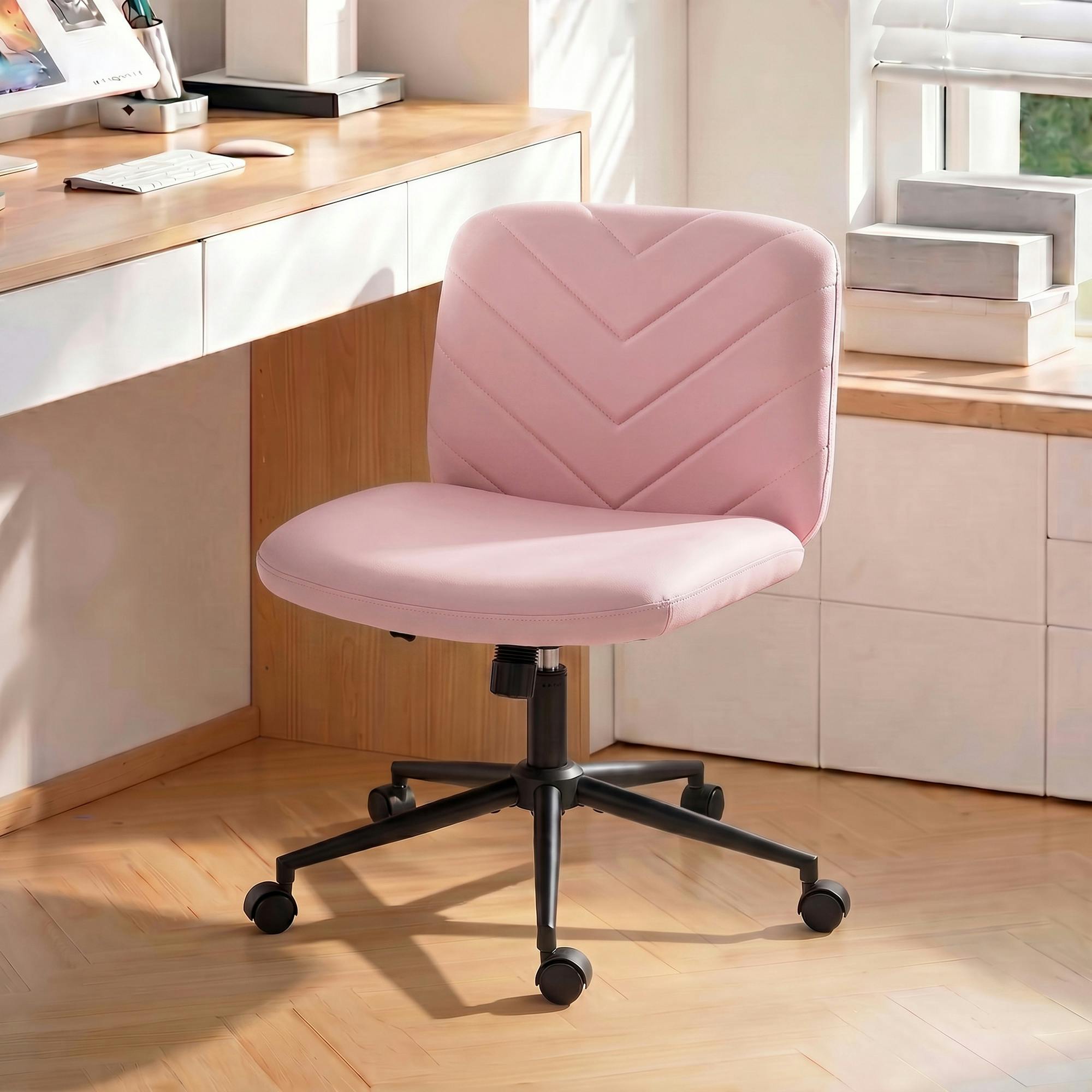 Rackhams Pink Criss Cross Legged Office Chair Height Adjustable
