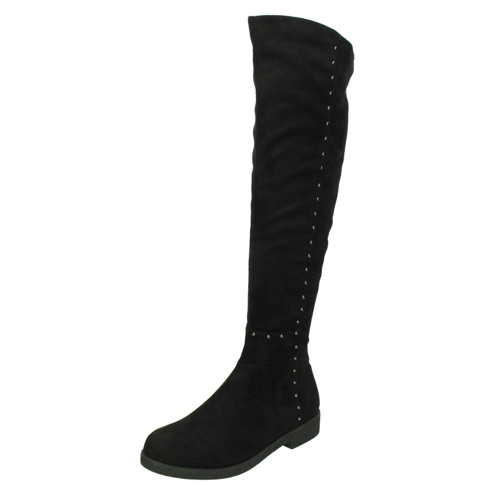 Spot On Women's Black Mid Heel Knee High Boots - Uk 7