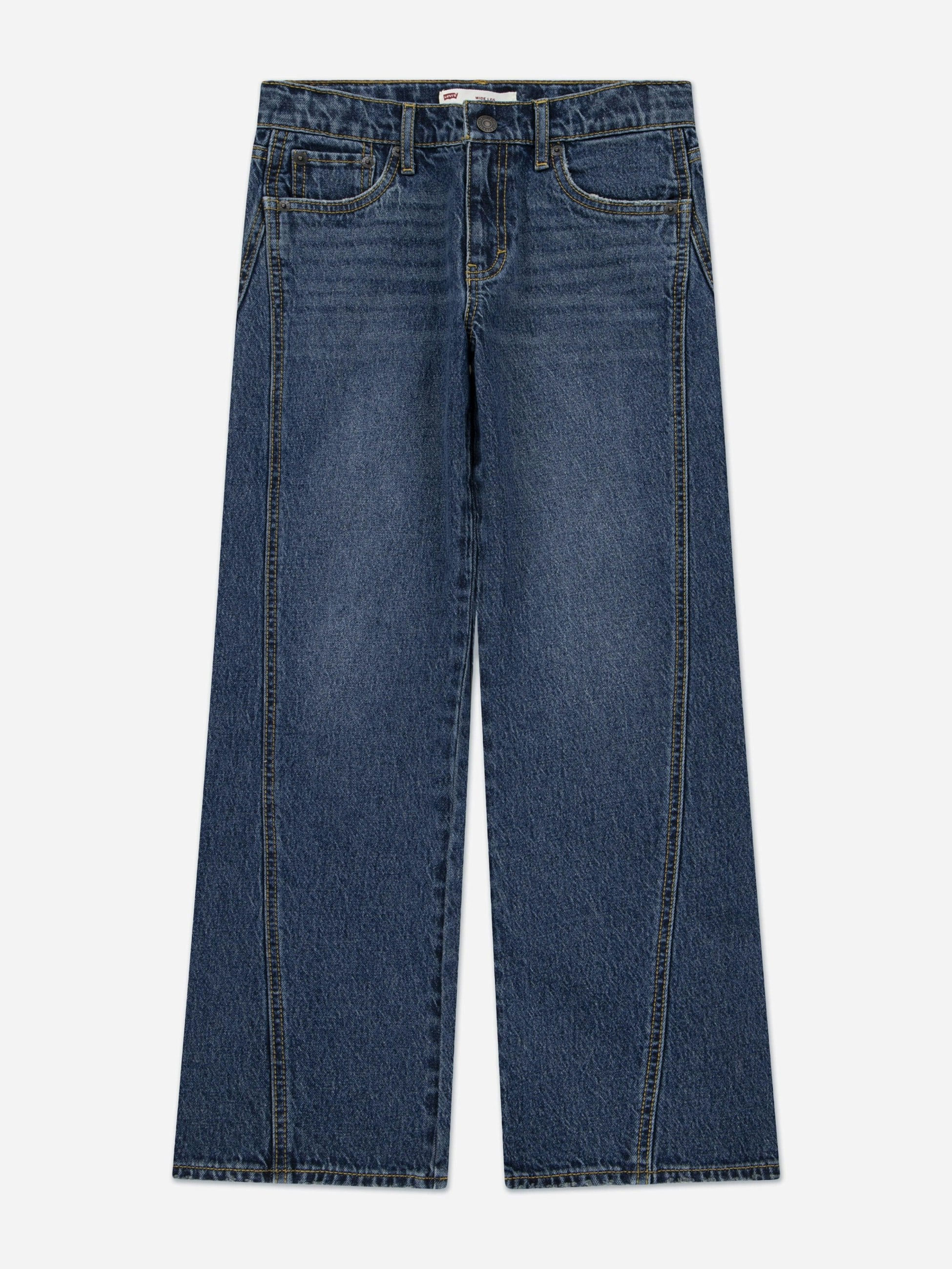 Levi's Kids Wear Girls Blue Levi's Wide Leg Jeans With Seaming In - 14 Yrs