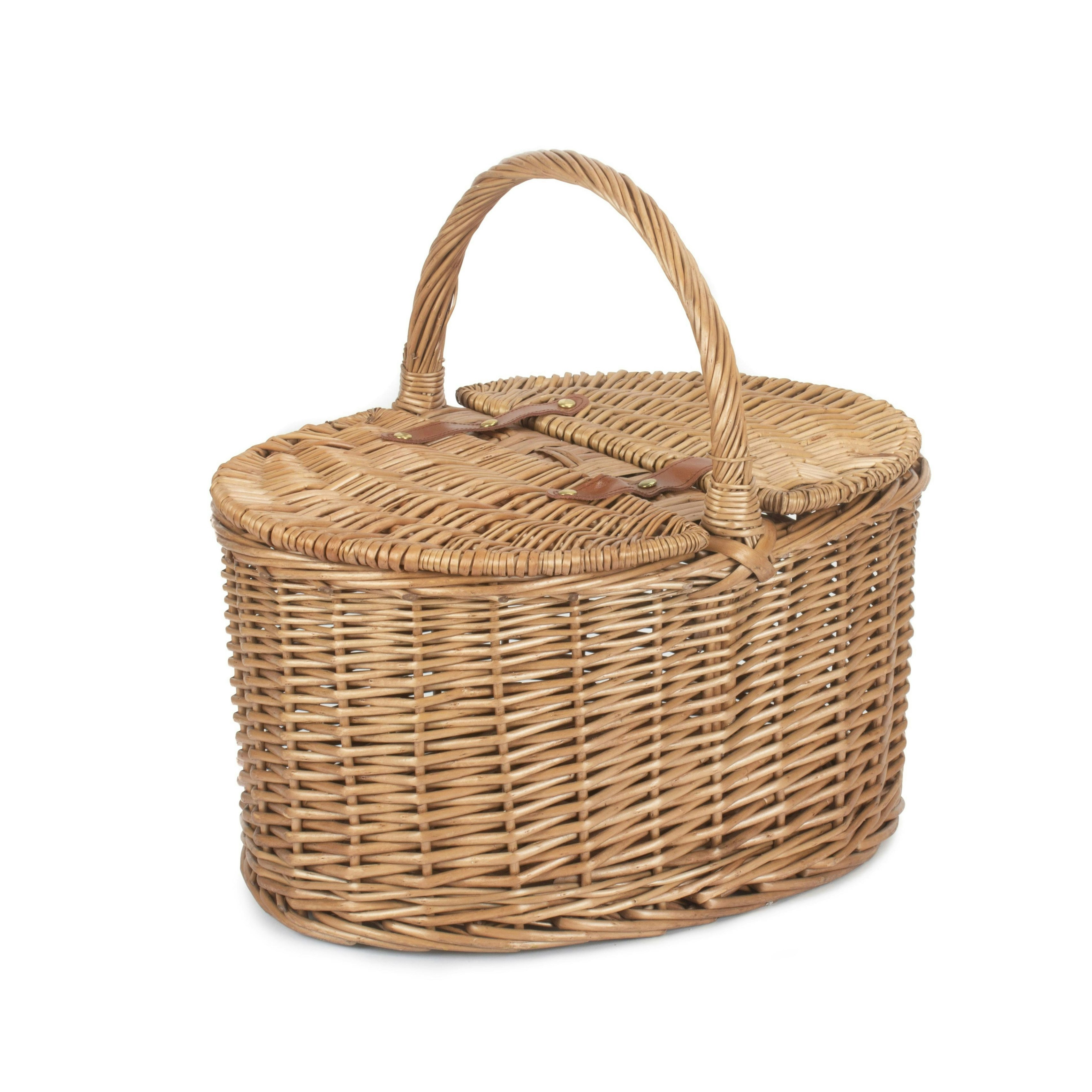 Red Hamper Red/Light/Brown Hamper Large Steamed Oval Butterfly Lidded Wicker Picnic Basket