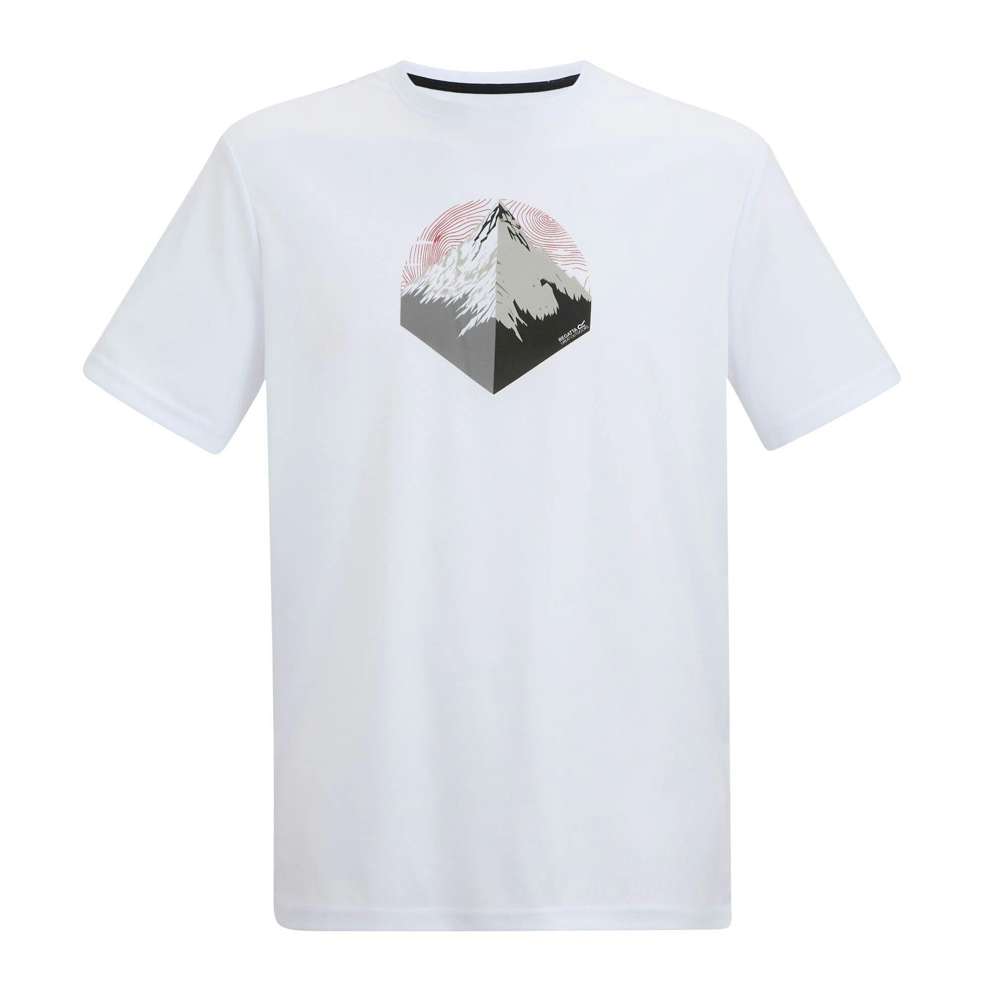 Regatta Men's White Fingal Mountain T-Shirt - 3XL - 50% Polyester/50% Recycled Polyester