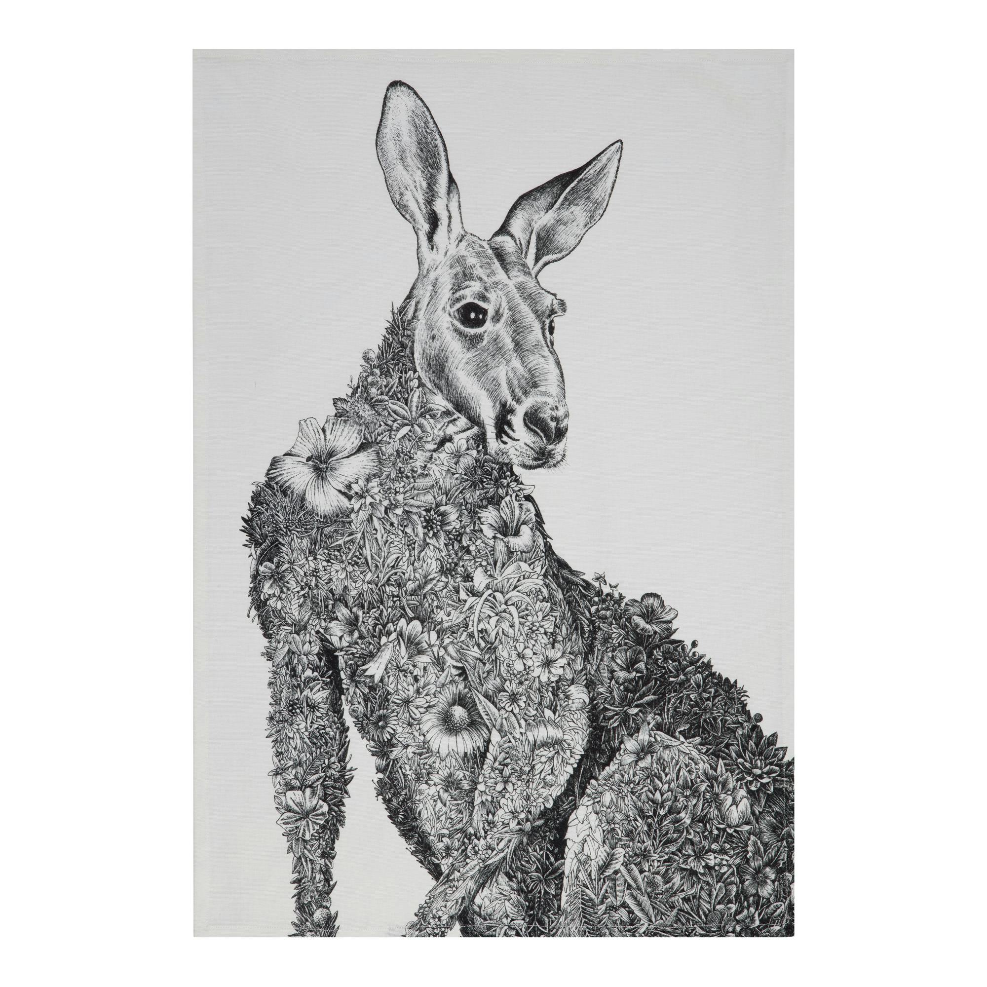 Rackhams White Marini Ferlazzo Kangaroo Tea Towel - Cotton - Tea Towel