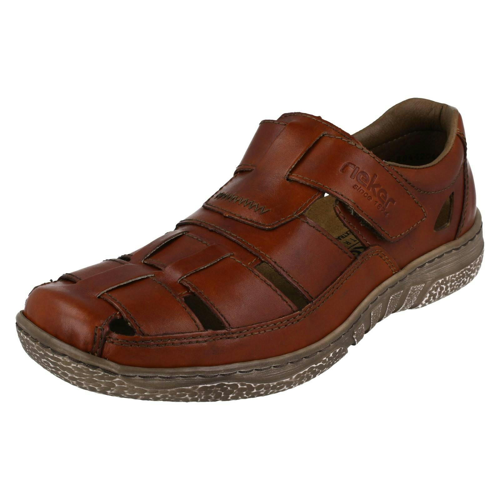 Rieker Men's Brown Casual Extra Wide Closed Toe Sandals 03578 - Uk 7.5