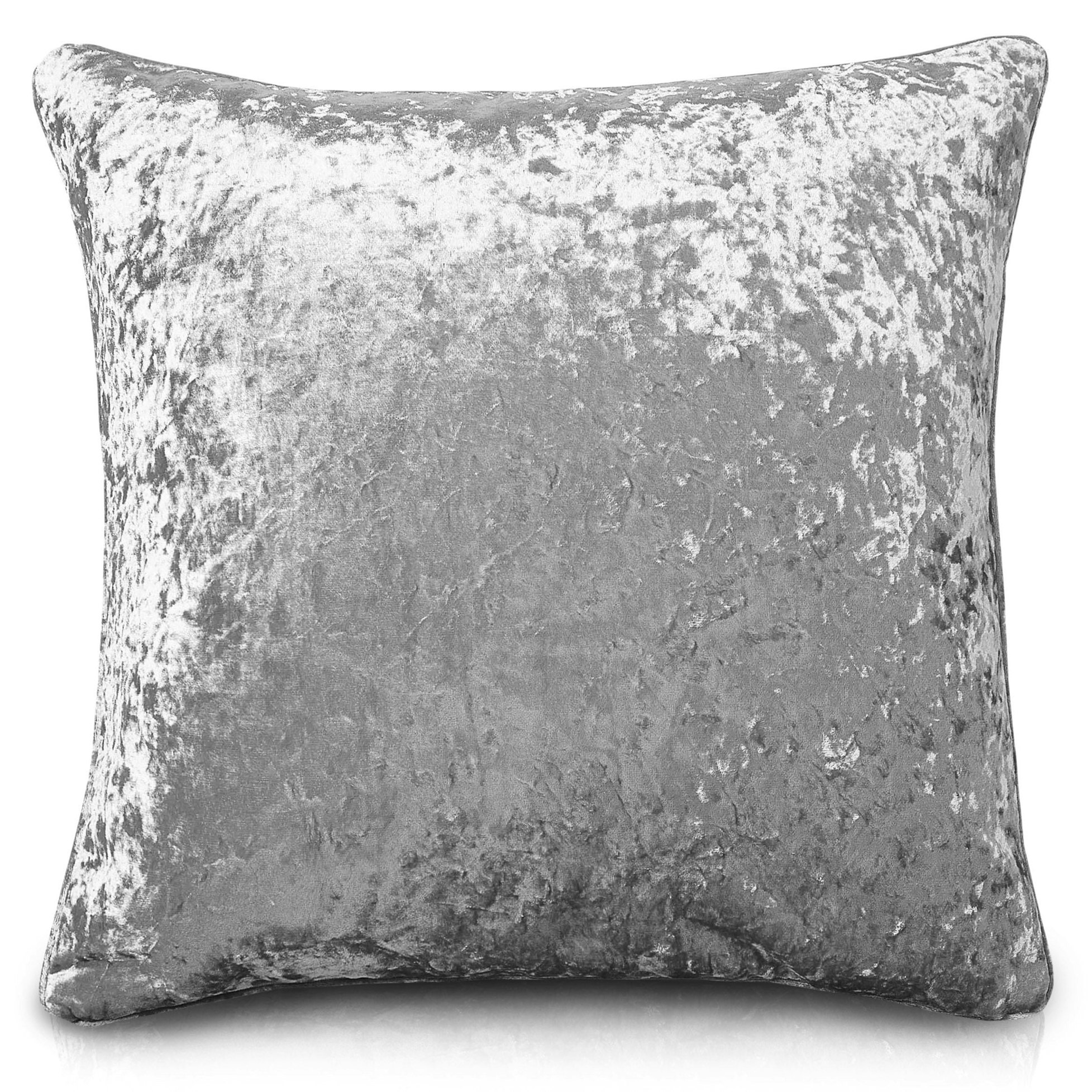 Rackhams Silver Luxury Crushed Velvet Plain Scatter Cushion - 43Cm X 43Cm