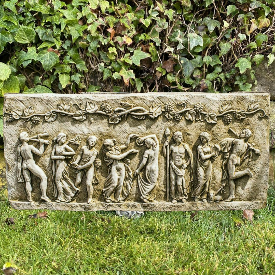 Osn Rectangular Stone Cast Roman Design Wall Plaque