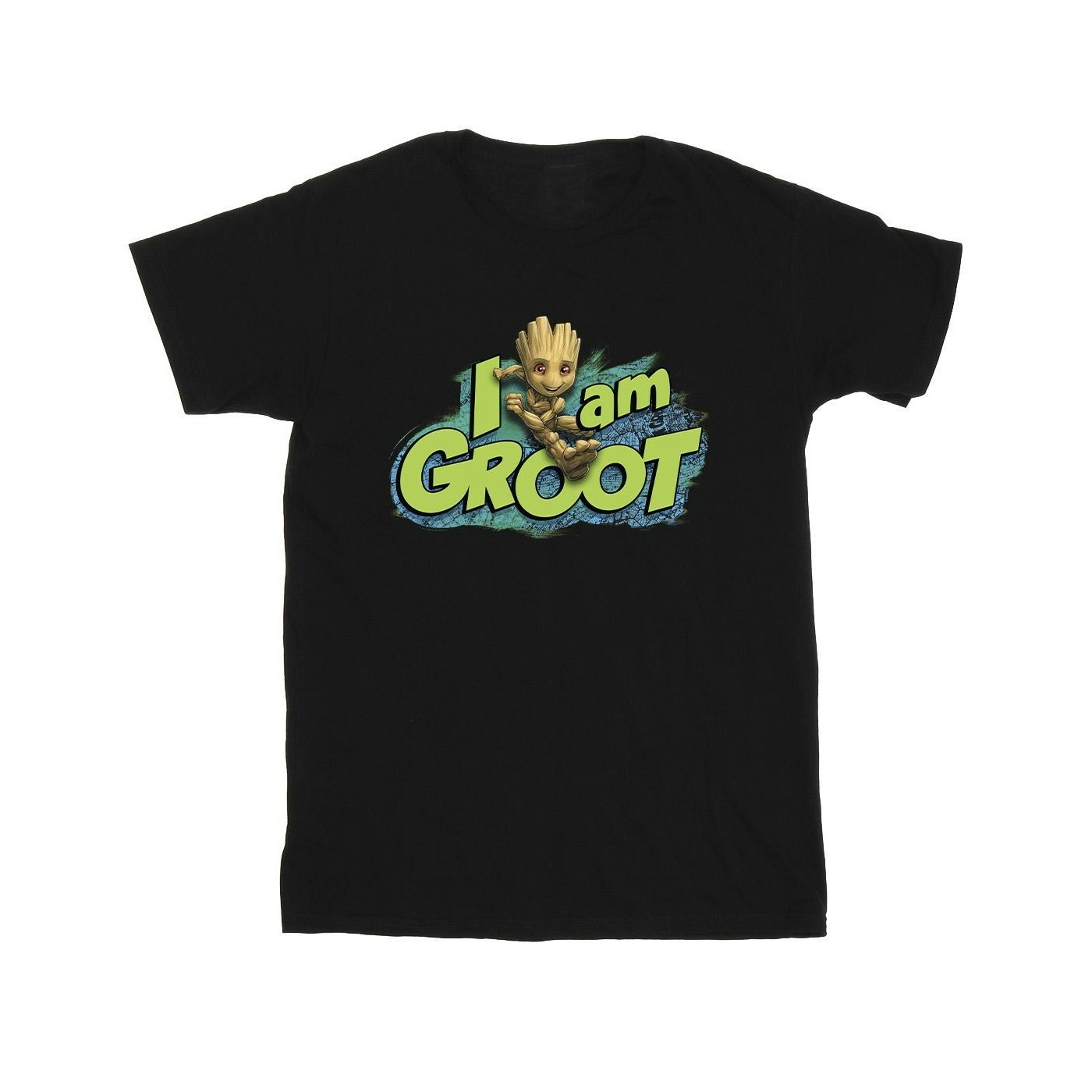 Marvel Men's Black Guardians Of The Galaxy I Am Groot Jumping T-Shirt - Xxl