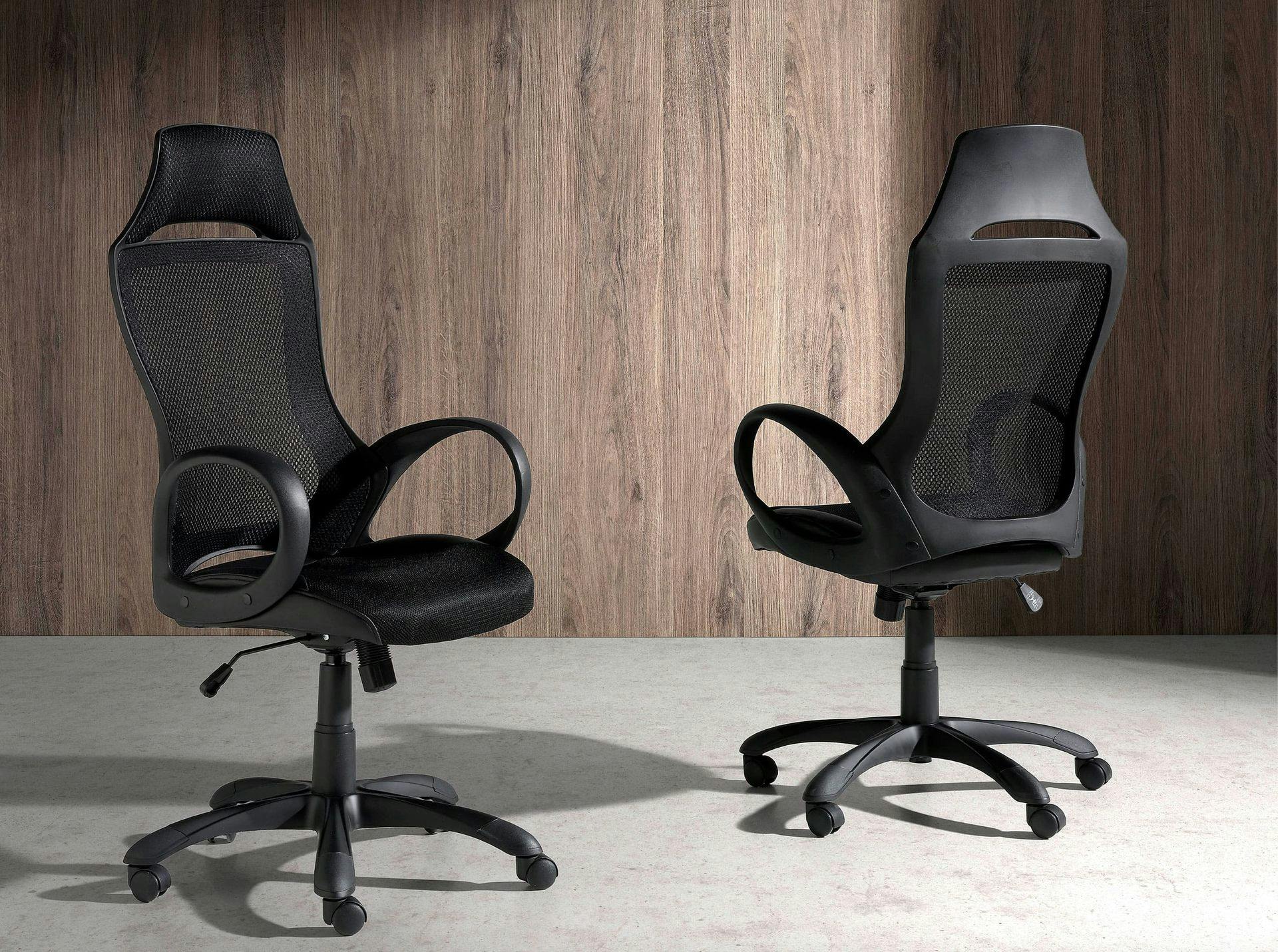 Rackhams Black Fabric Swivel Office Chair 4074