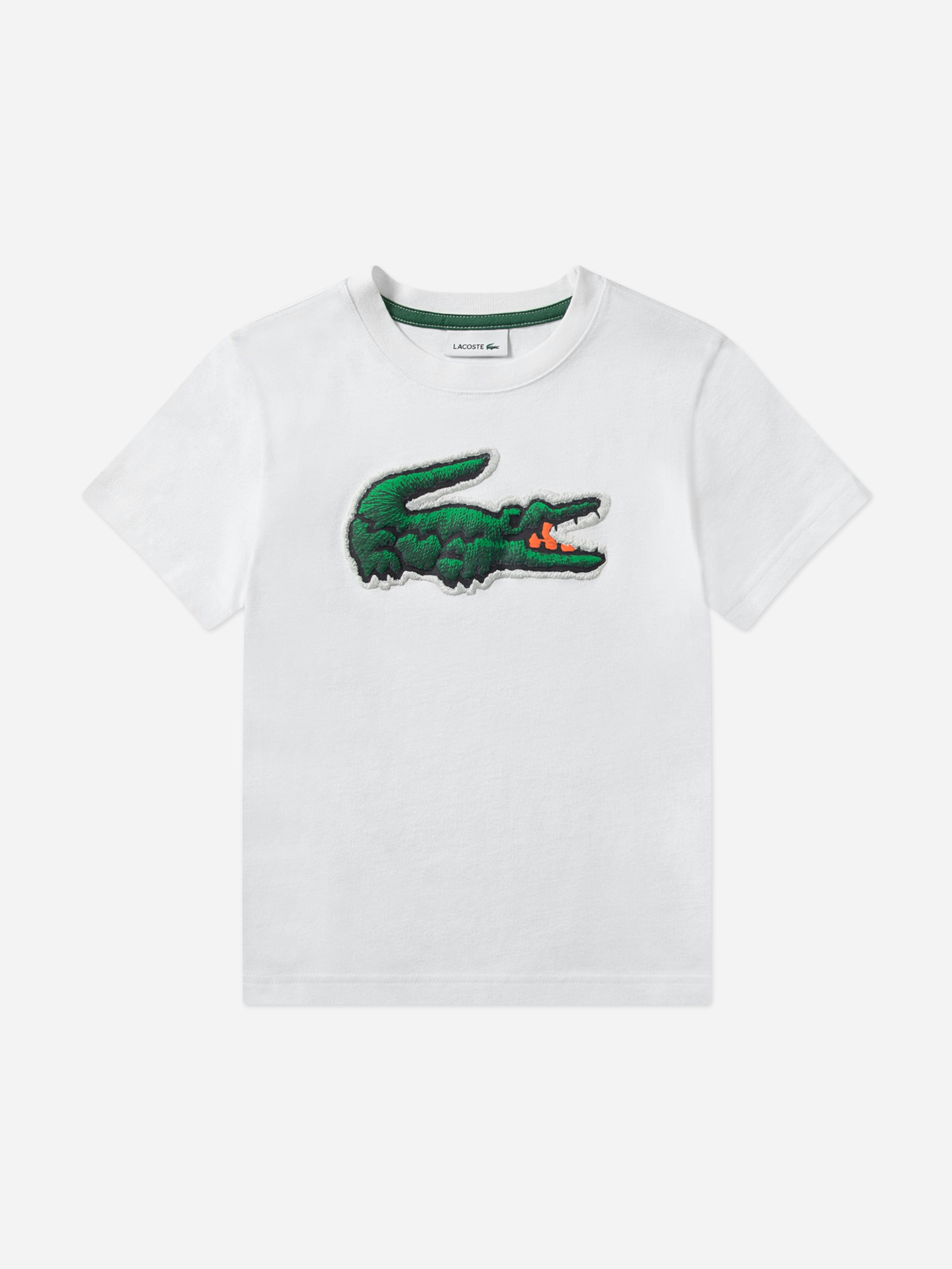 Lacoste Kids Boys White Lacoste Logo T-Shirt In - Xl (12 Yrs)