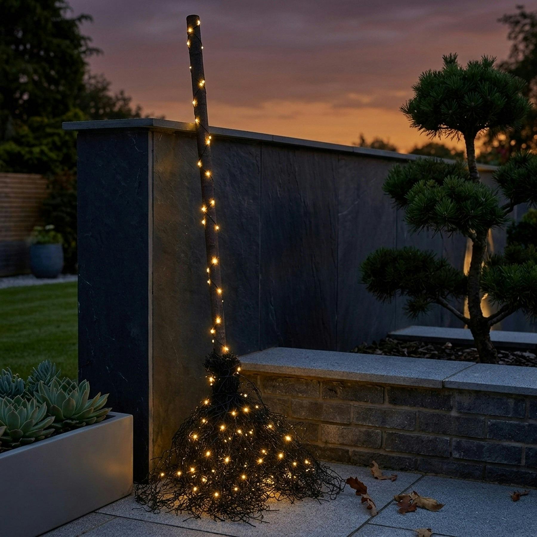 Garden Greatness Unisex Black Whimsical Led Witches Broom Decoration In - Image 3