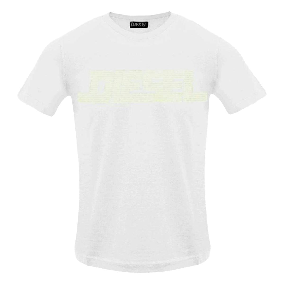 Diesel Men's White Monotone Logo T-Shirt - M - 100% Cotton
