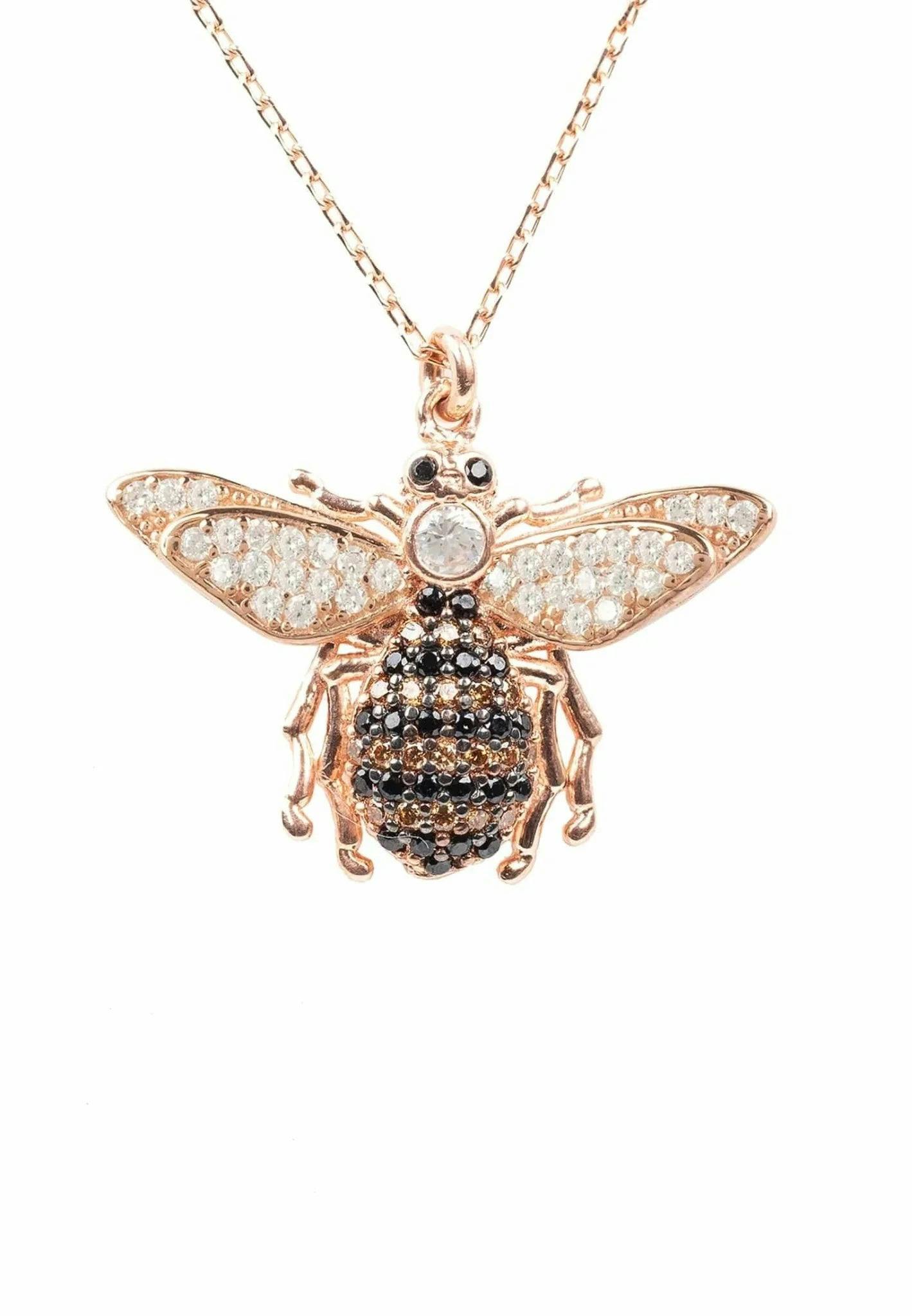 Latelita Gold/Silver Honey Bee Pendant Necklace Rose