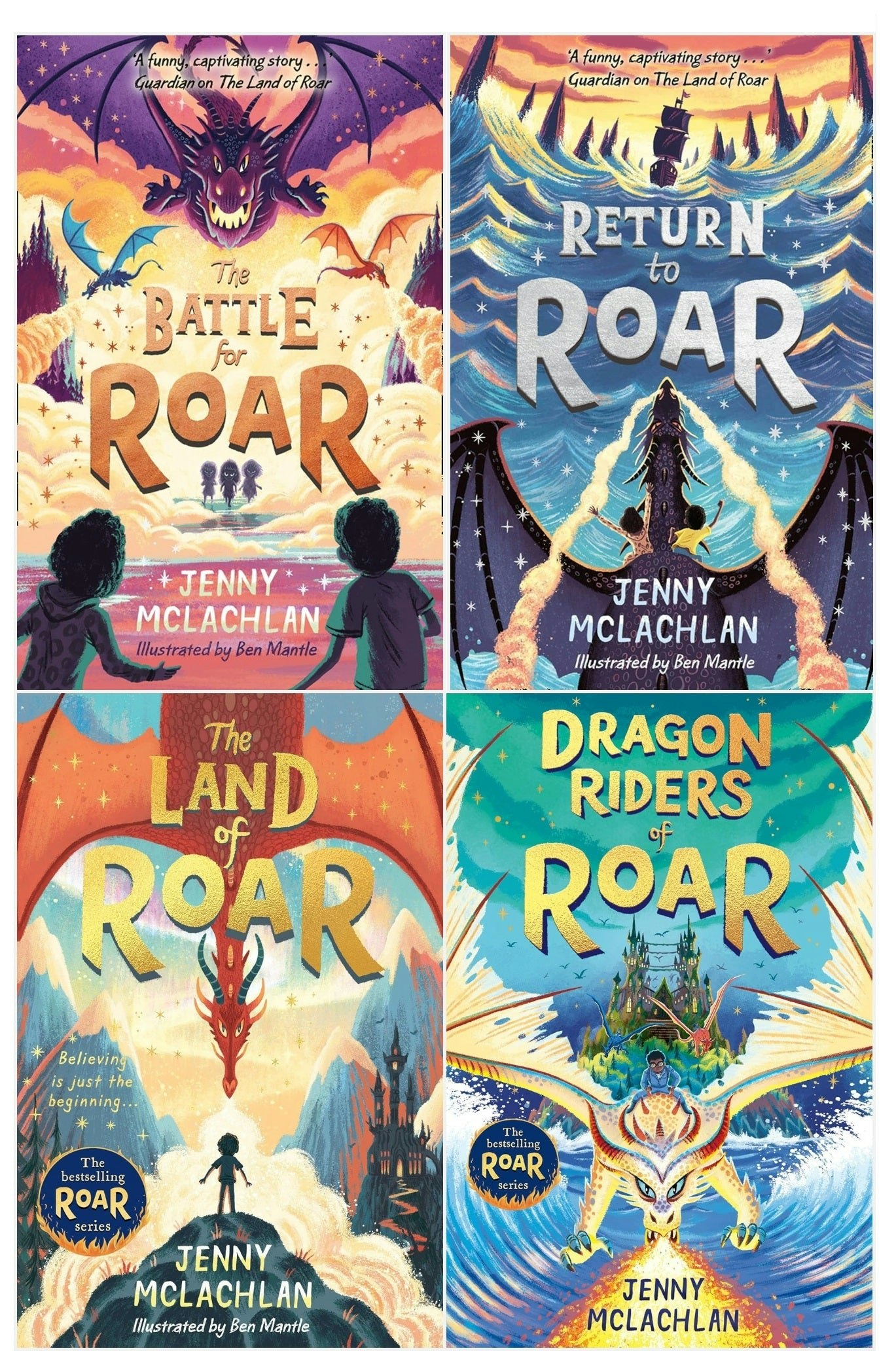 Egmont The Land Of Roar Series 4 Books Collection Set By Jenny Mclachlan (Land Of Roar, Return To Roar, Battle For Roar, Dragon Riders Of Roar)