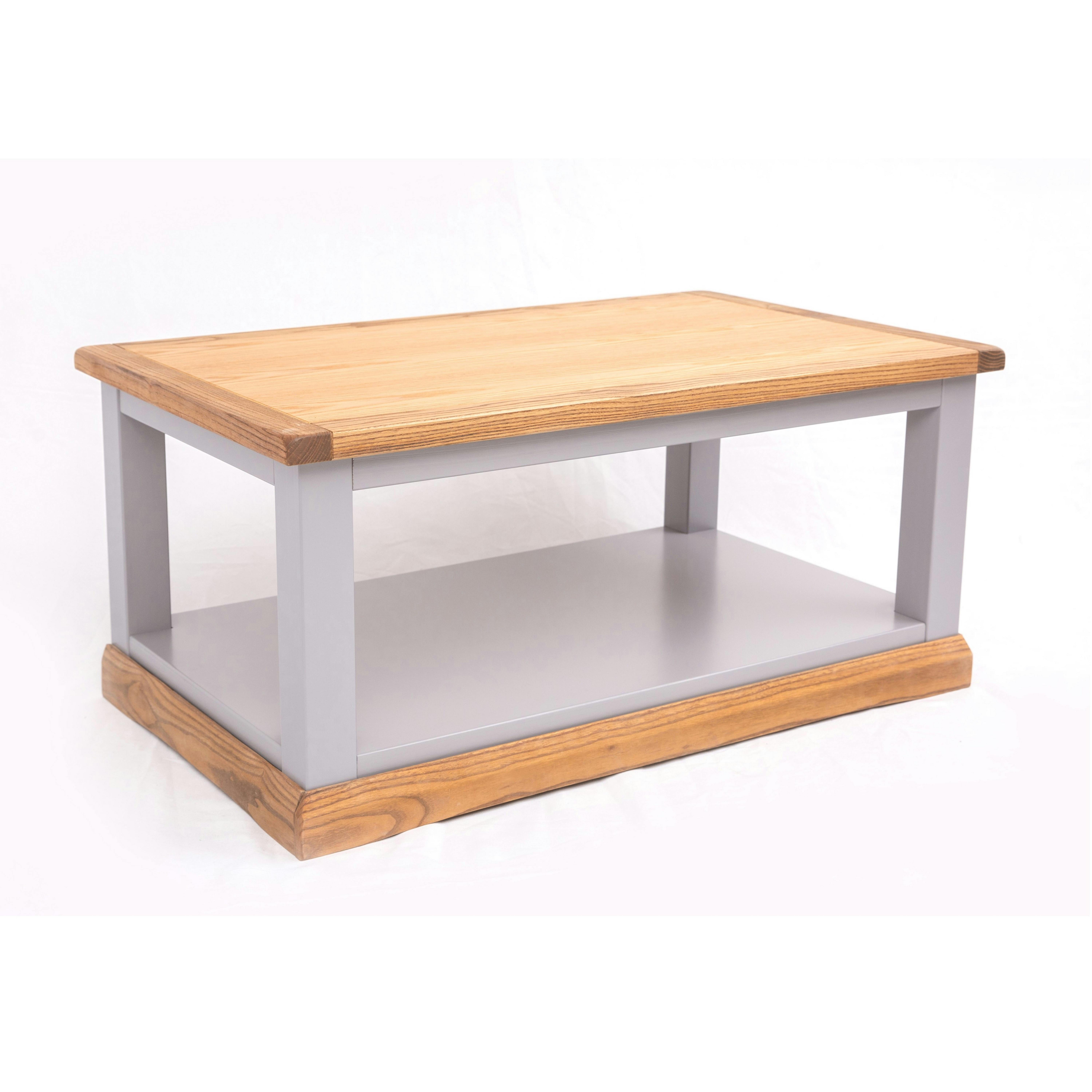 Rackhams Grey Coffee Table With Shelf - H45 W100 D60cm - Mid