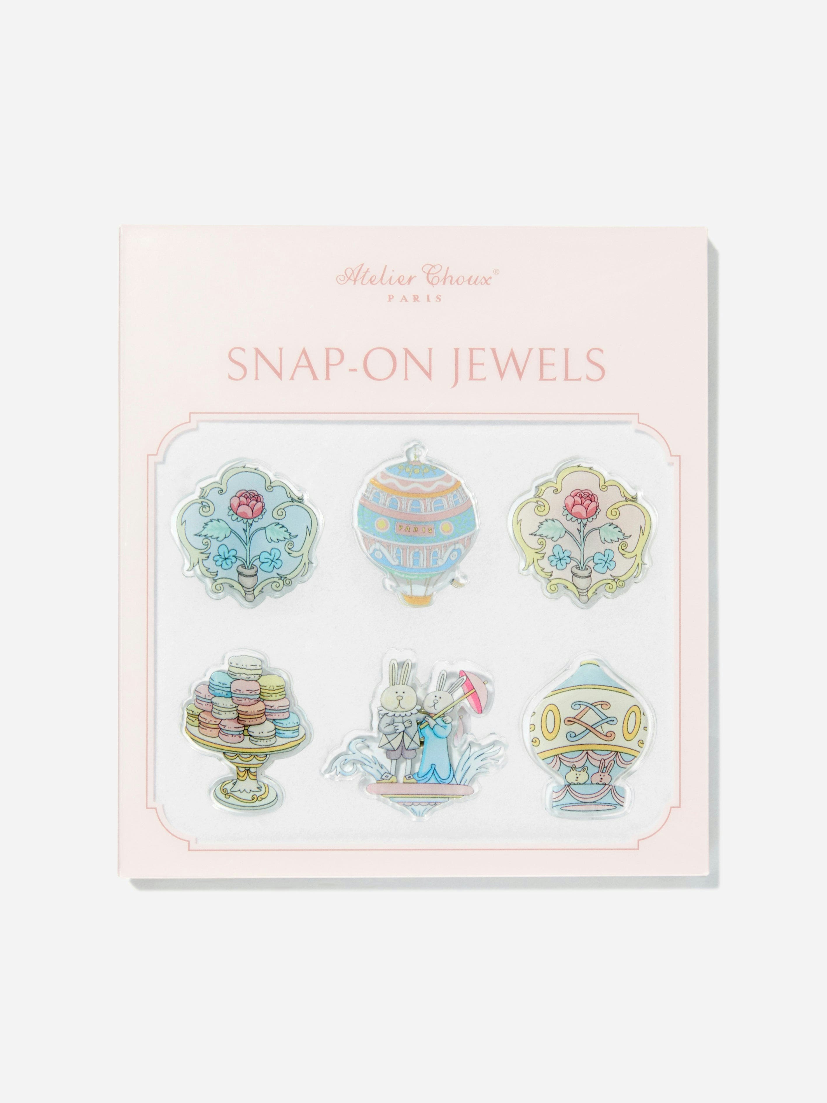 Atelier Choux Girls Jeanne Jewels Decorative Snaps (Pack Of 6) In Multicolour - One Size
