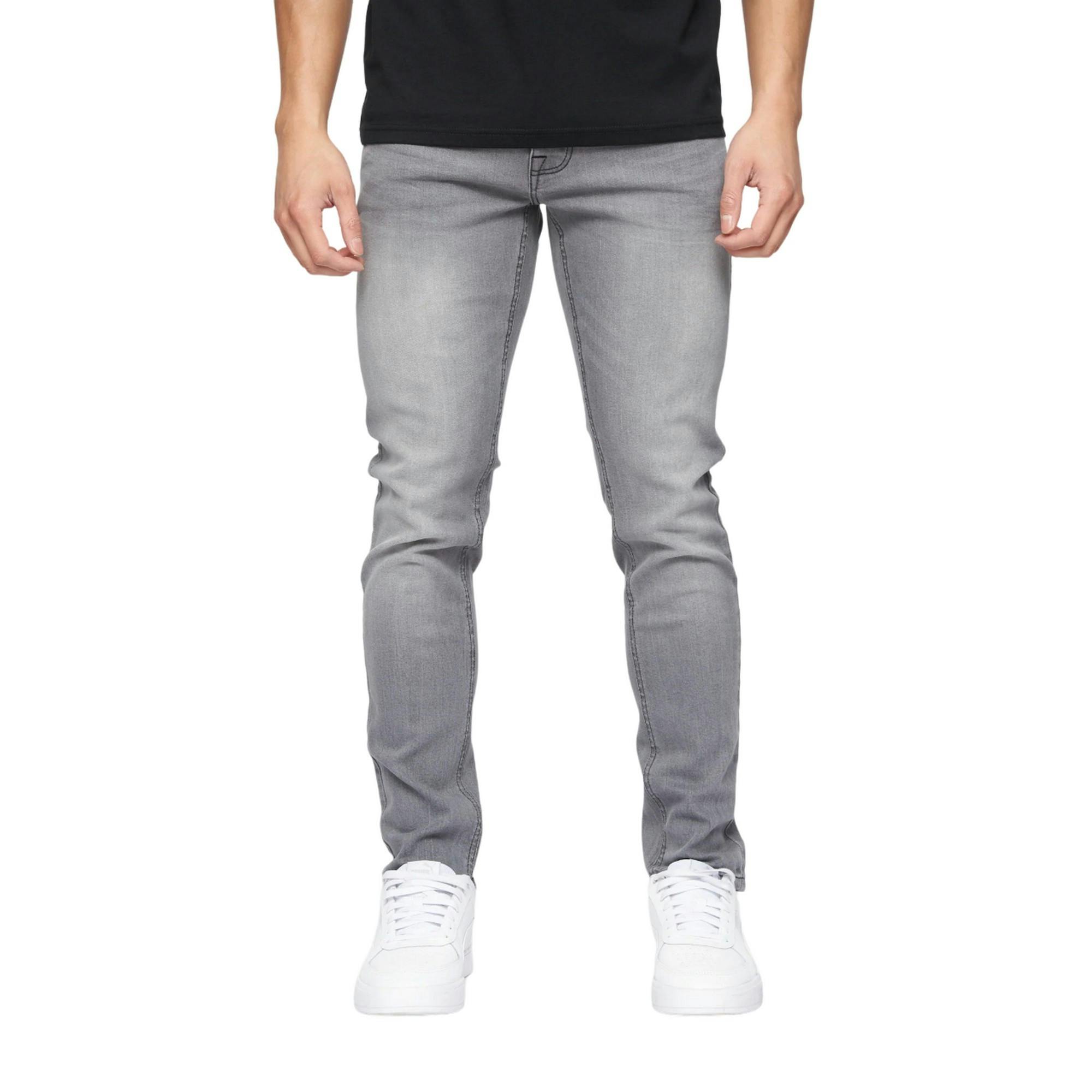 Crosshatch Men's Grey Buraca Slim Jeans - Wash - Wash - 34R - 98% Cotton/2% Elastane