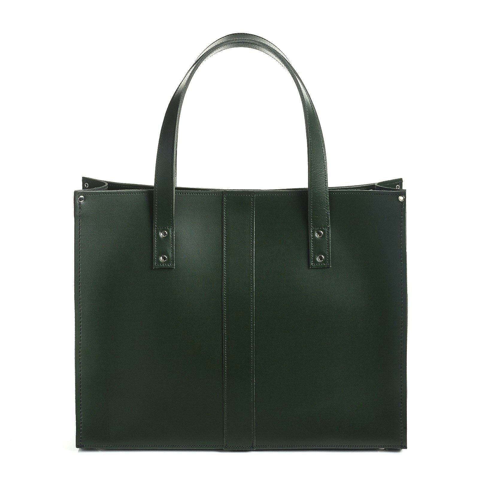 Zatchels Green Handmade Leather Shopper - Ivy