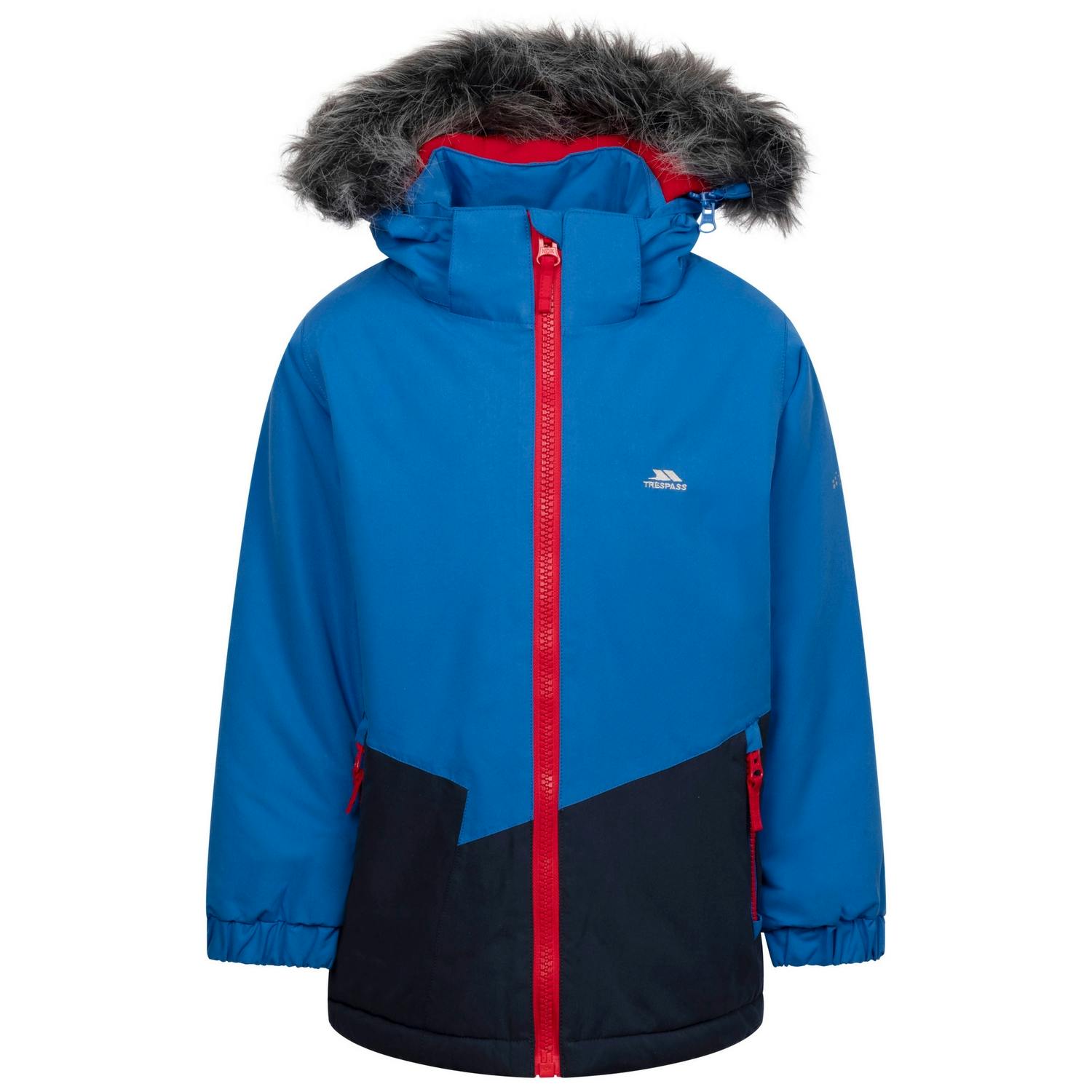 Trespass Boys Blue Deen Raincoat - 7-8 Years - 50% Microfiber/50% Pvc