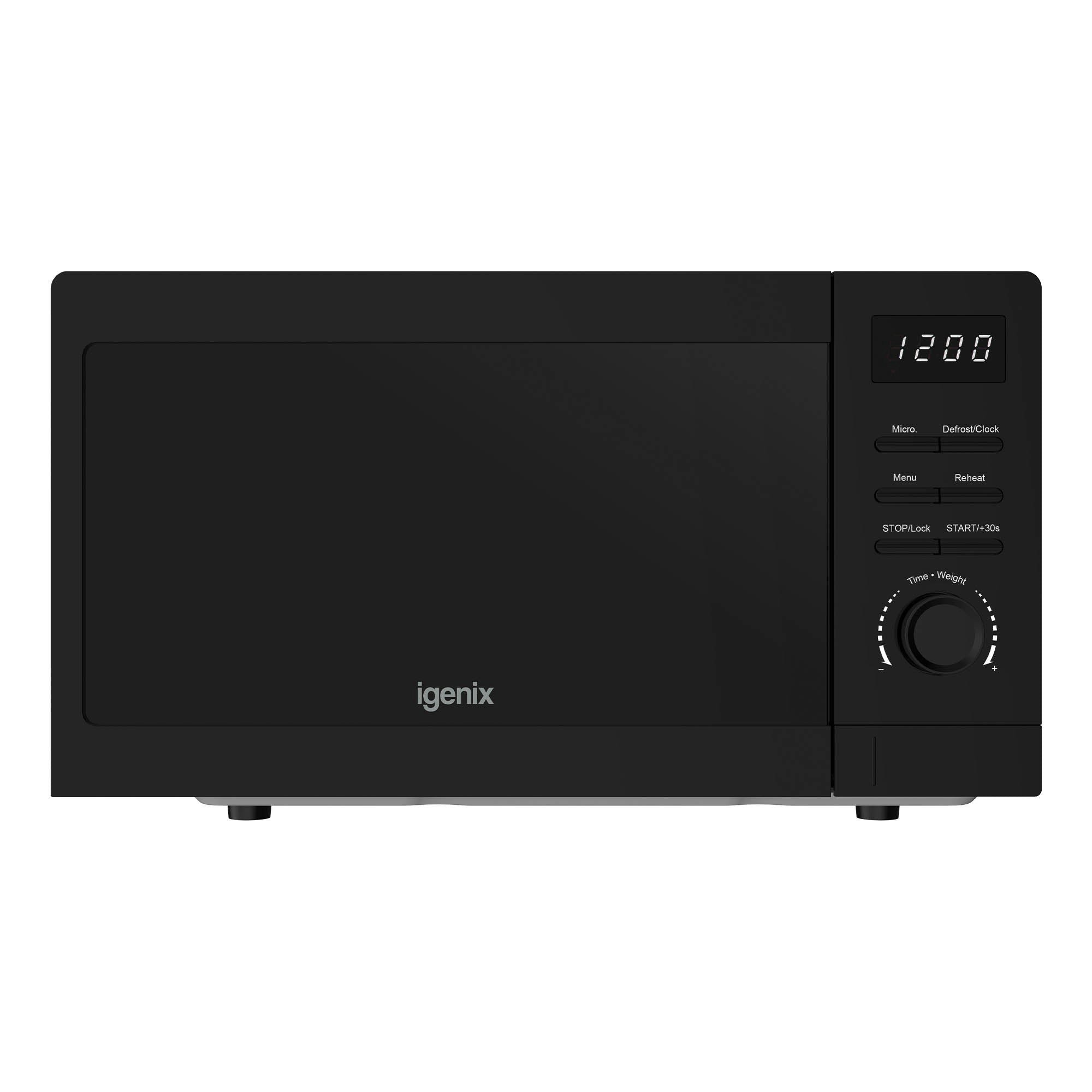 Igenix Black Digital Microwave, 20 Litre, 5 Power Settings, 800W, Igms02080b