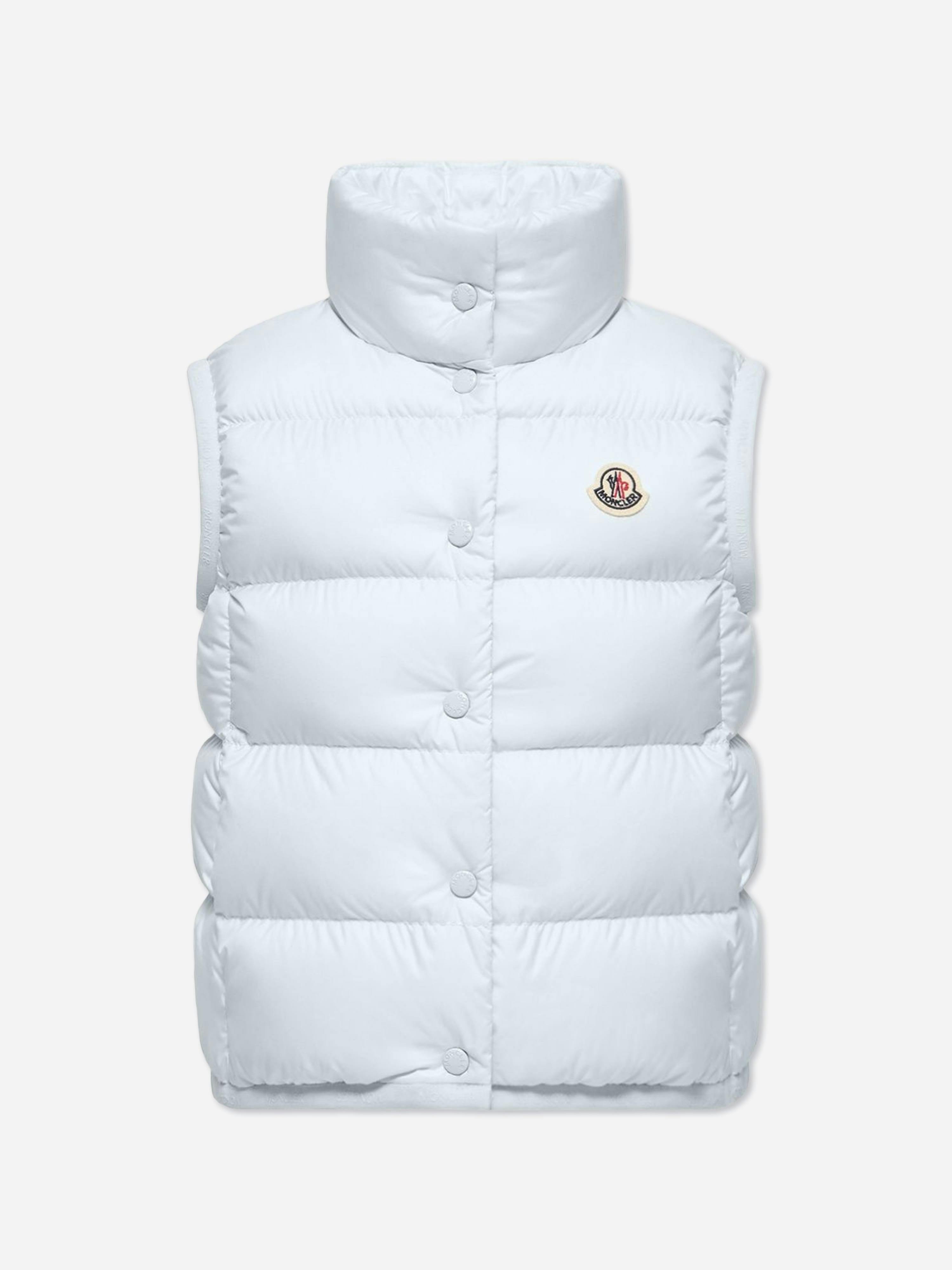 Moncler Enfant Girls Blue Down Padded Badia Gilet In - 14 Yrs