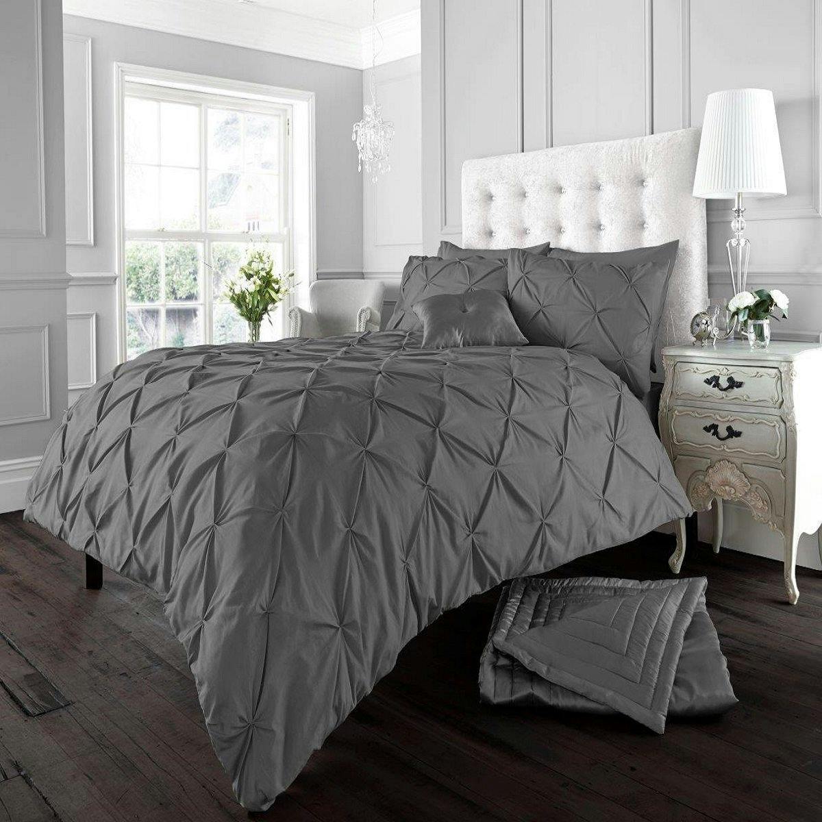 Rackhams Alford Duvet Cover And Pillowcase Set - Charcoal - Double (200Cm X 200Cm)