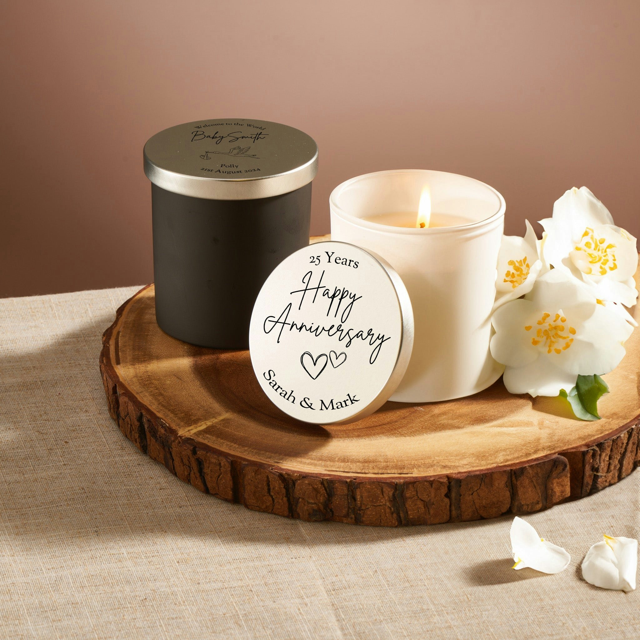 Rackhams Black Personalised Candle - Jasmine Scented - Jar - No