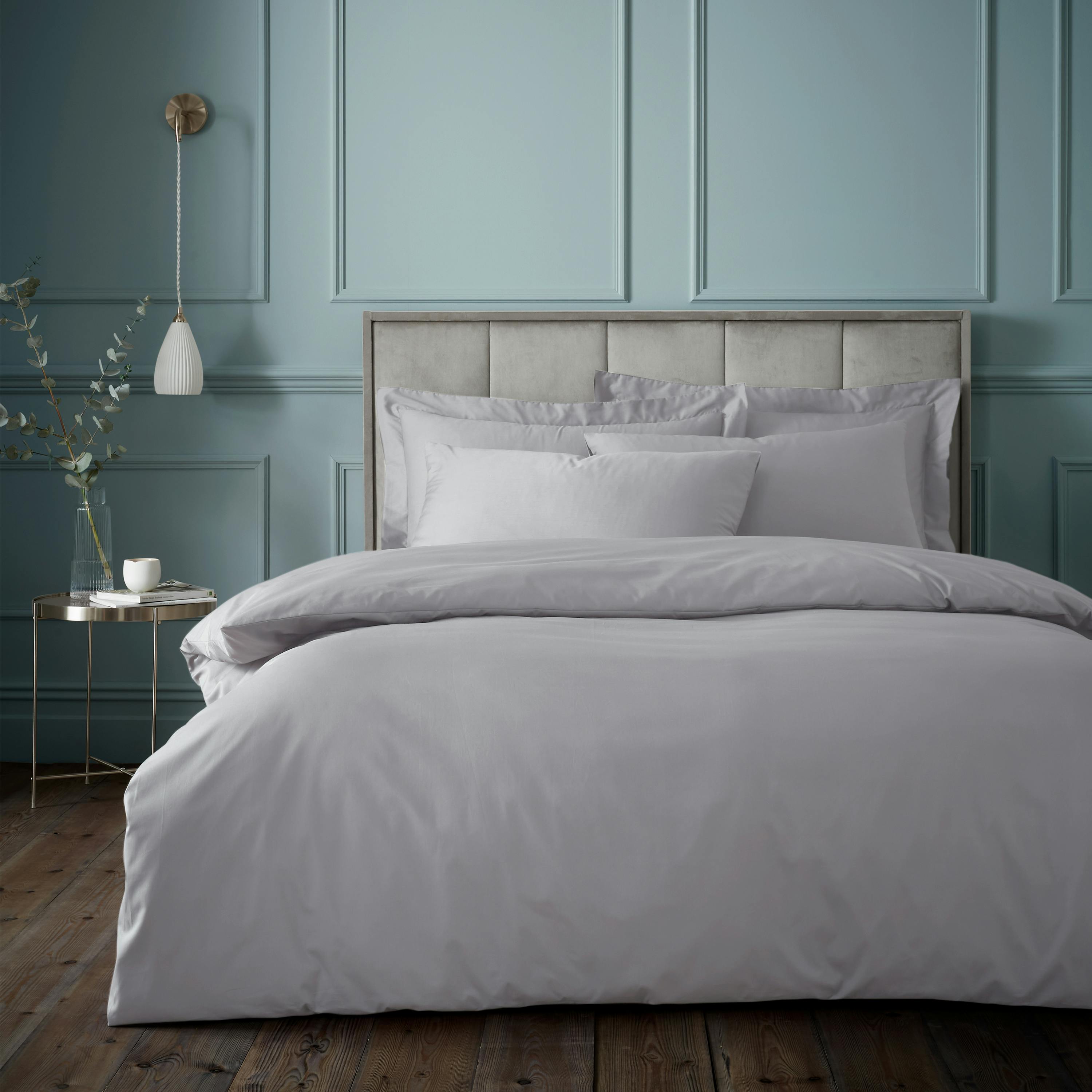Bianca Silver/Grey 180 Thread Count Egyptian Cotton Duvet Cover Set - King - Image 4