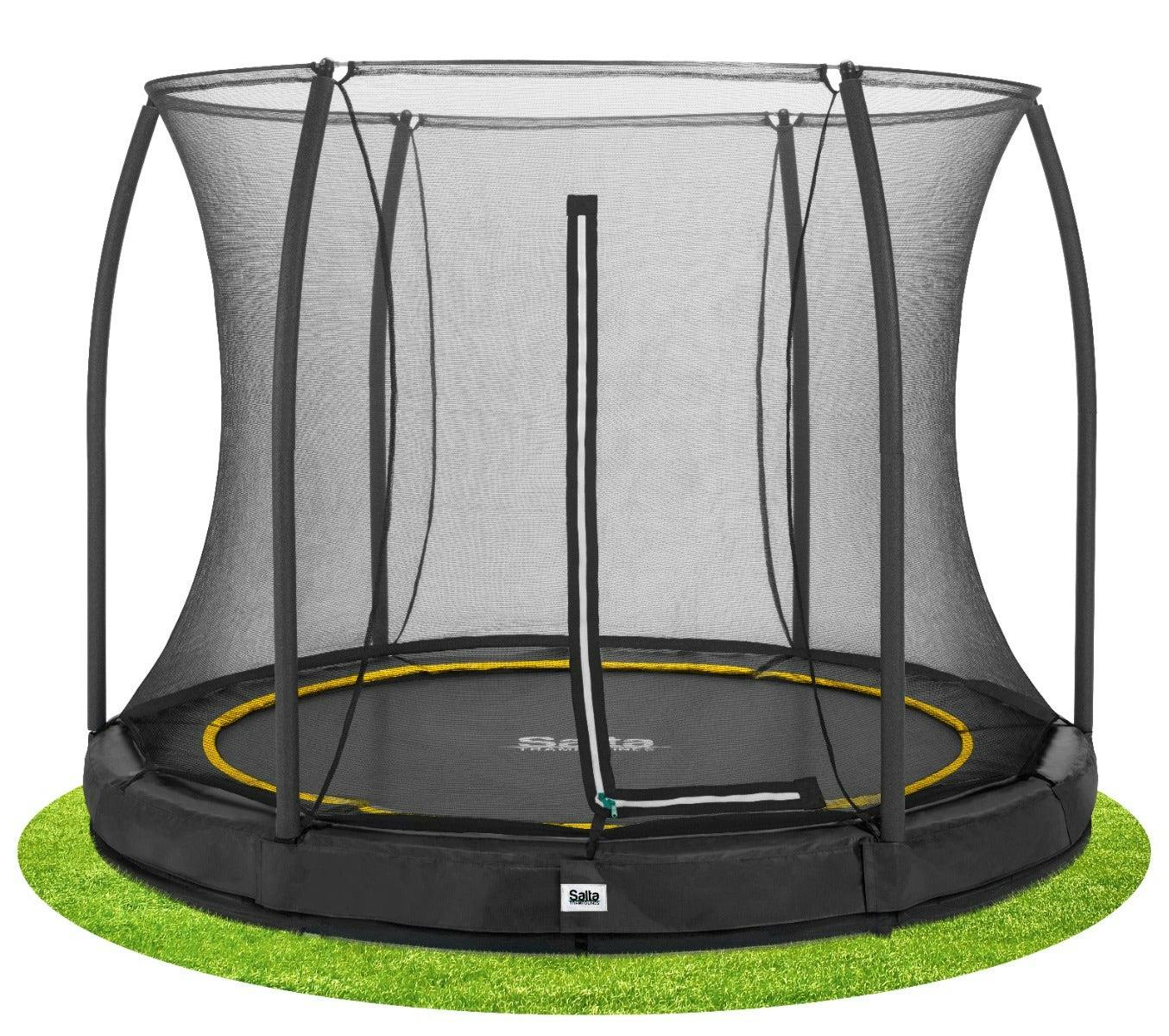 Salta Black 10Ft Comfort Edition Inground Round Trampoline With Enclosure