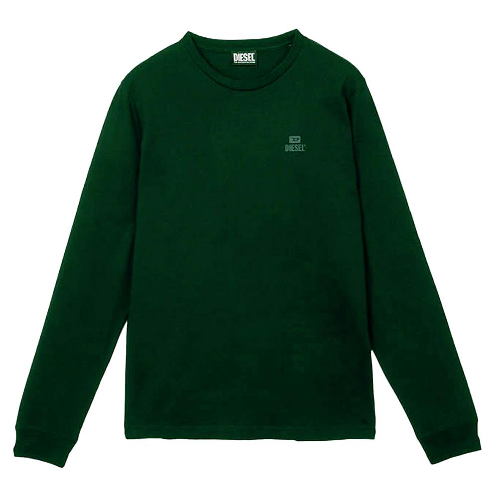 Diesel Unisex Green Adult Monotone Logo Long-Sleeved T-Shirt - Forest - M - Forest - 100% Cotton