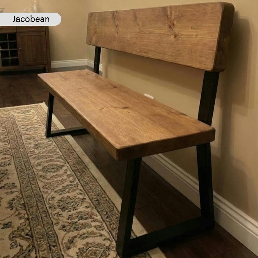 Rackhams Sleek & Slender Reclaimed Bench With Back - 90Cm