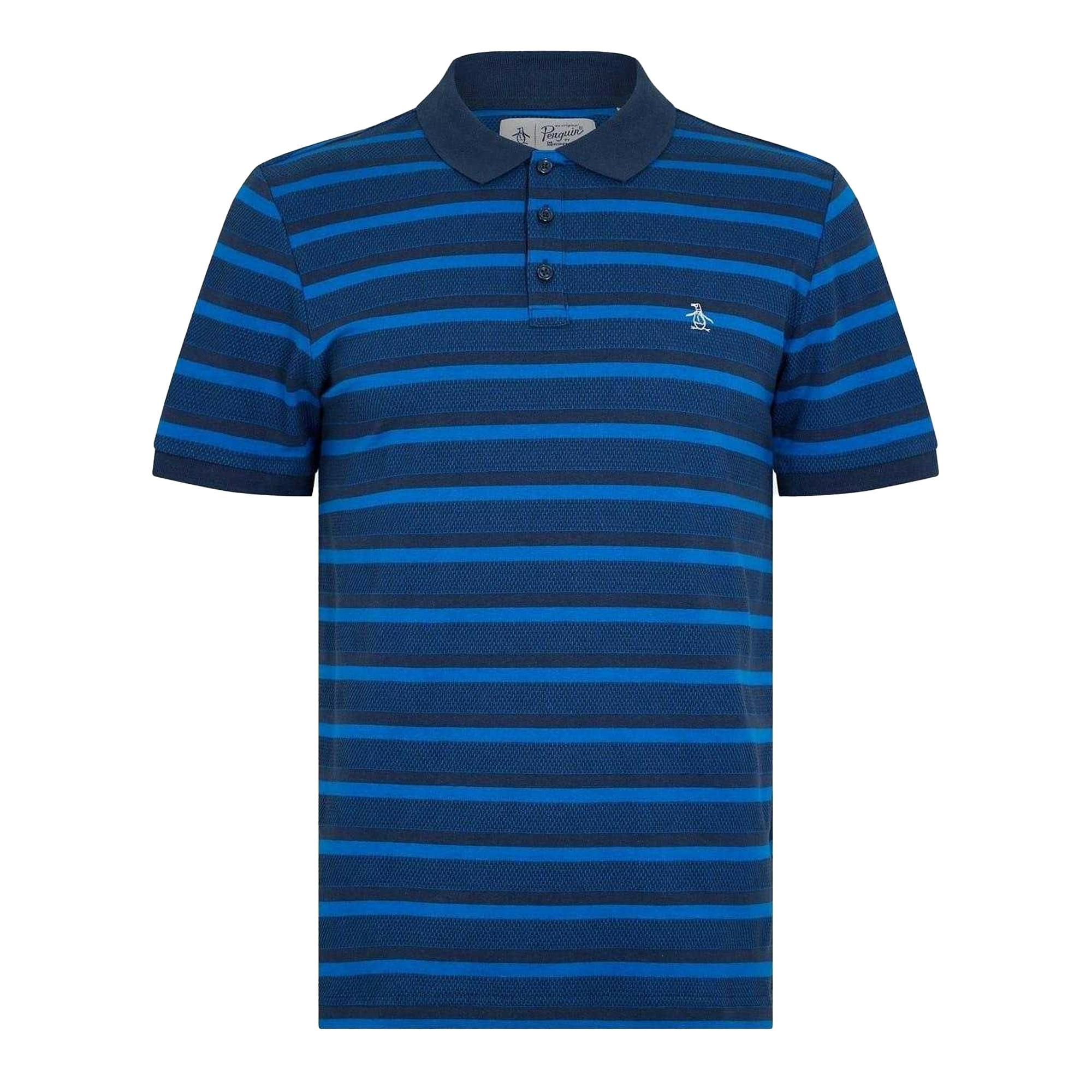 Original Penguin Men's Blue Striped Polo Shirt - Yale - M - Yale - 100% Mixed
