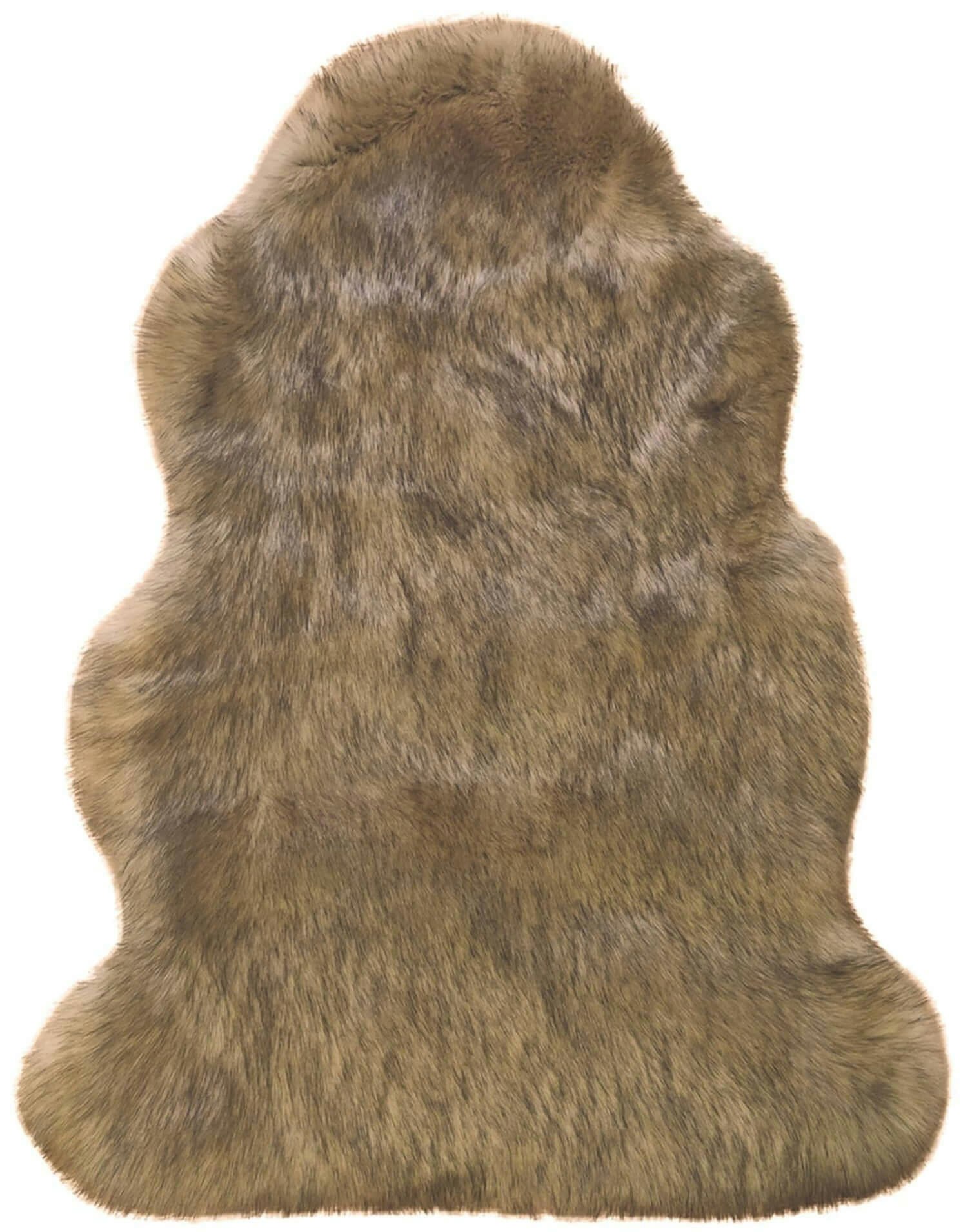 The Rugs Brown Luxury Faux Fur Rug - 60X90 Cm