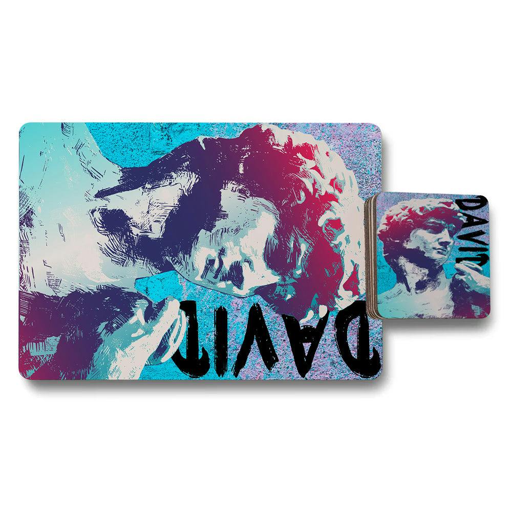 Benjamin Tate Design Set Of 12 Placemats And Coasters With Designer Artwork And Wood Bottom