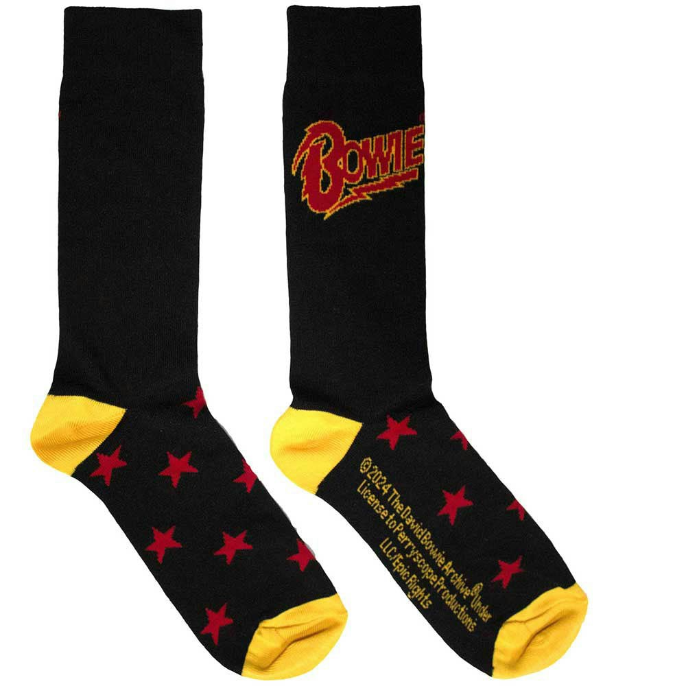Paradiso Clothing Unisex Black David Bowie Stars Logo Ankle Socks