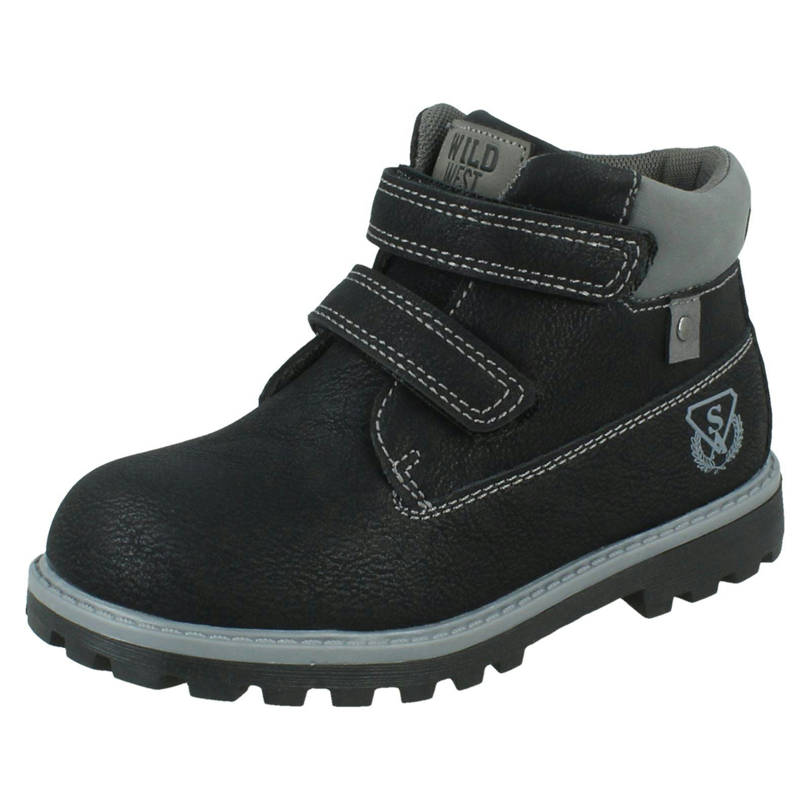 Spot On Boys Black Ankle Boots N2064 - Uk 7 Infant