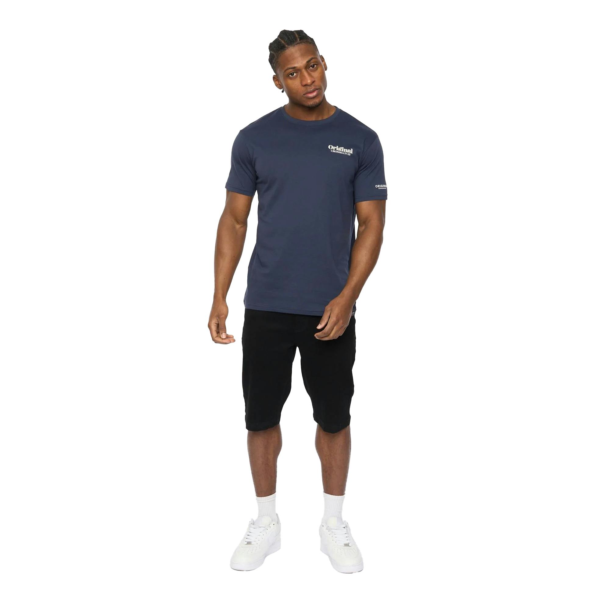 Crosshatch Men's Simtanks T-Shirt - Navy - L - Navy - 100% Cotton