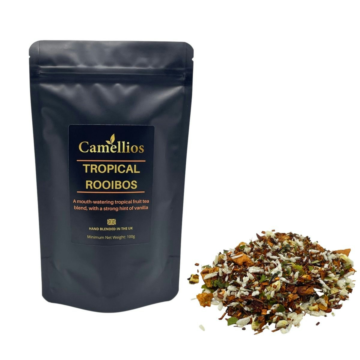 Camellios Orange Tropical Rooibos Tea, Herbal Loose Leaf Tea - 100G