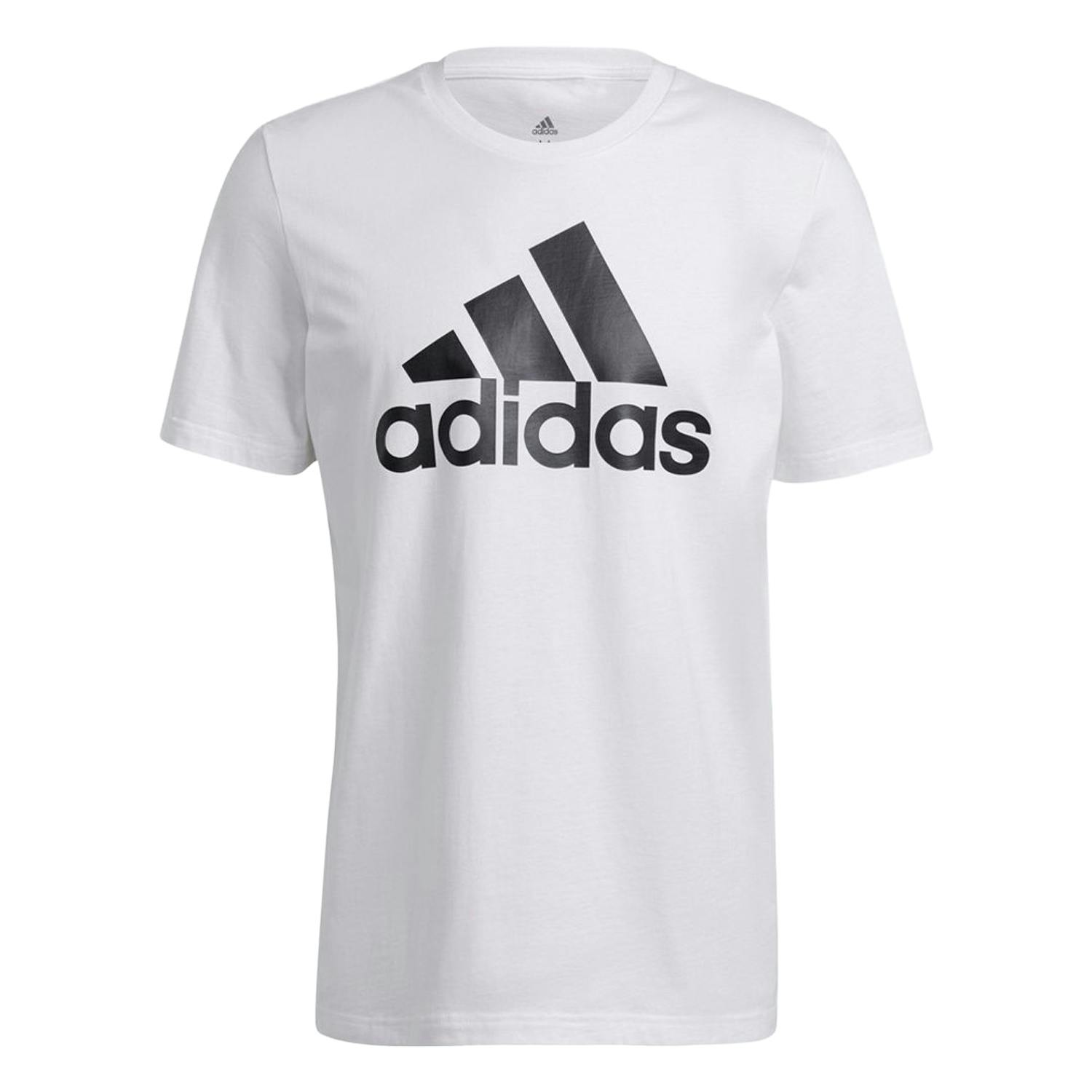 Adidas Men's White Essentials Big Logo T-Shirt - S - 100% Cotton