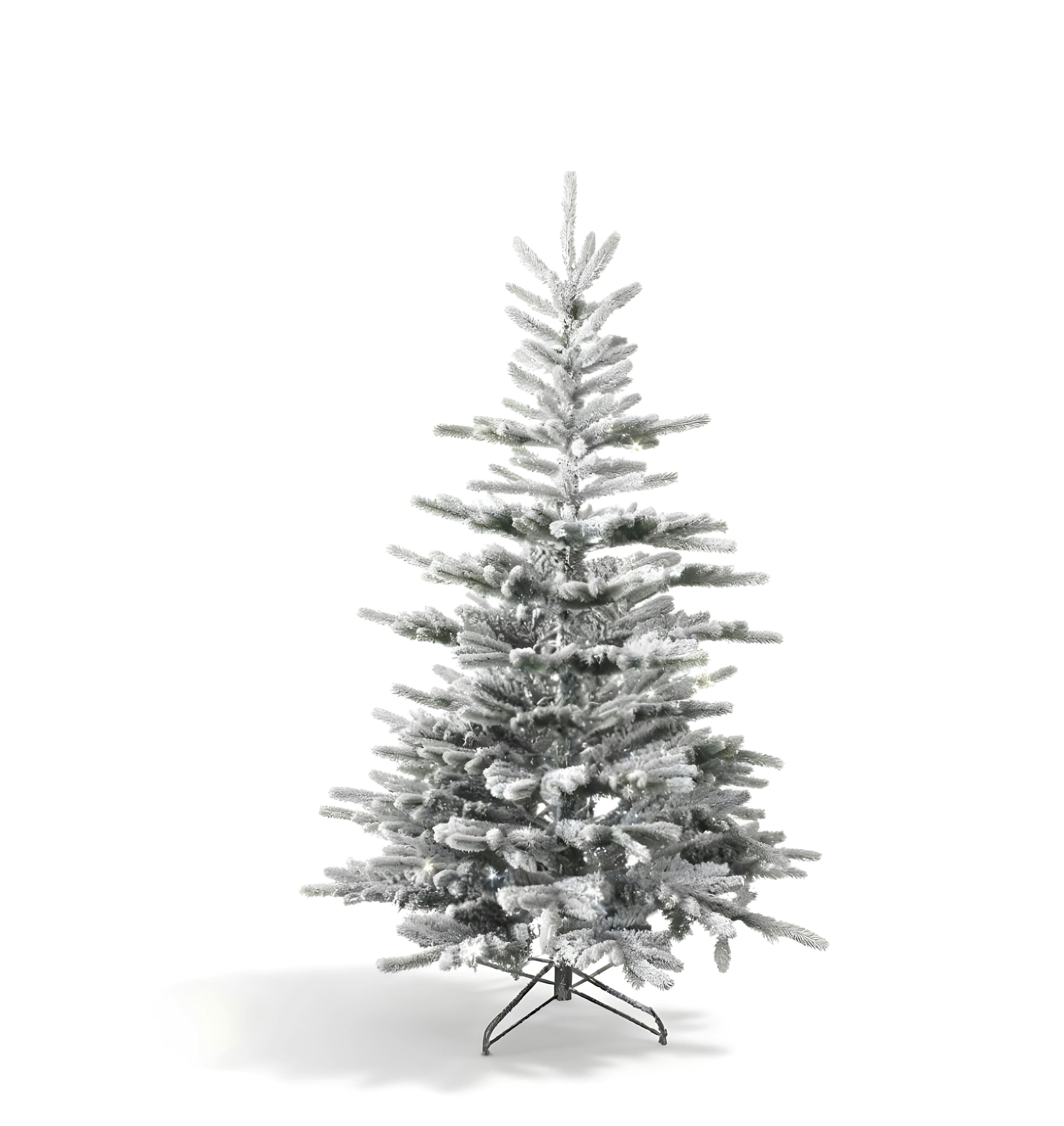 Shatchi Green 4Ft To 8Ft Californian Pine Artificial Christmas Tree With Snow Covered Tips And Metal Stand - 6Ft - Pvc